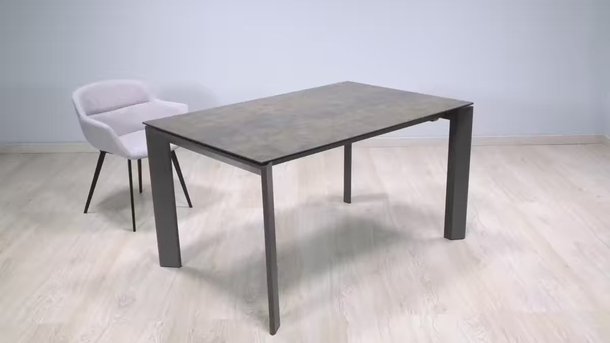 Achse Klapptisch Schwarze Keramik mit grauer Basis