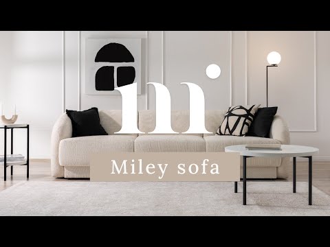Linksseitiges Panorama-Sofa im Szenil-Stoff von 6-Sitzer Miley Beige