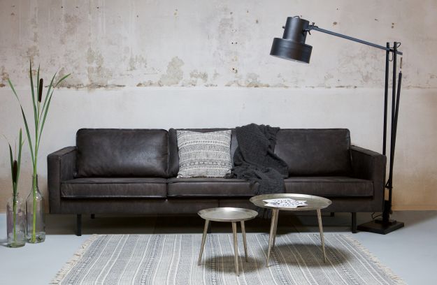 3-Sitzer-Sofa mit einem Öko-Leder-Rodeo schwarz