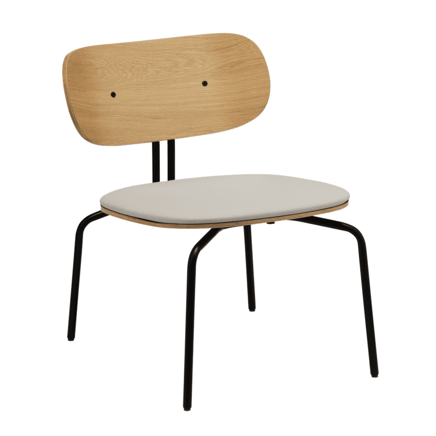 Black beige curious armchair with a black base
