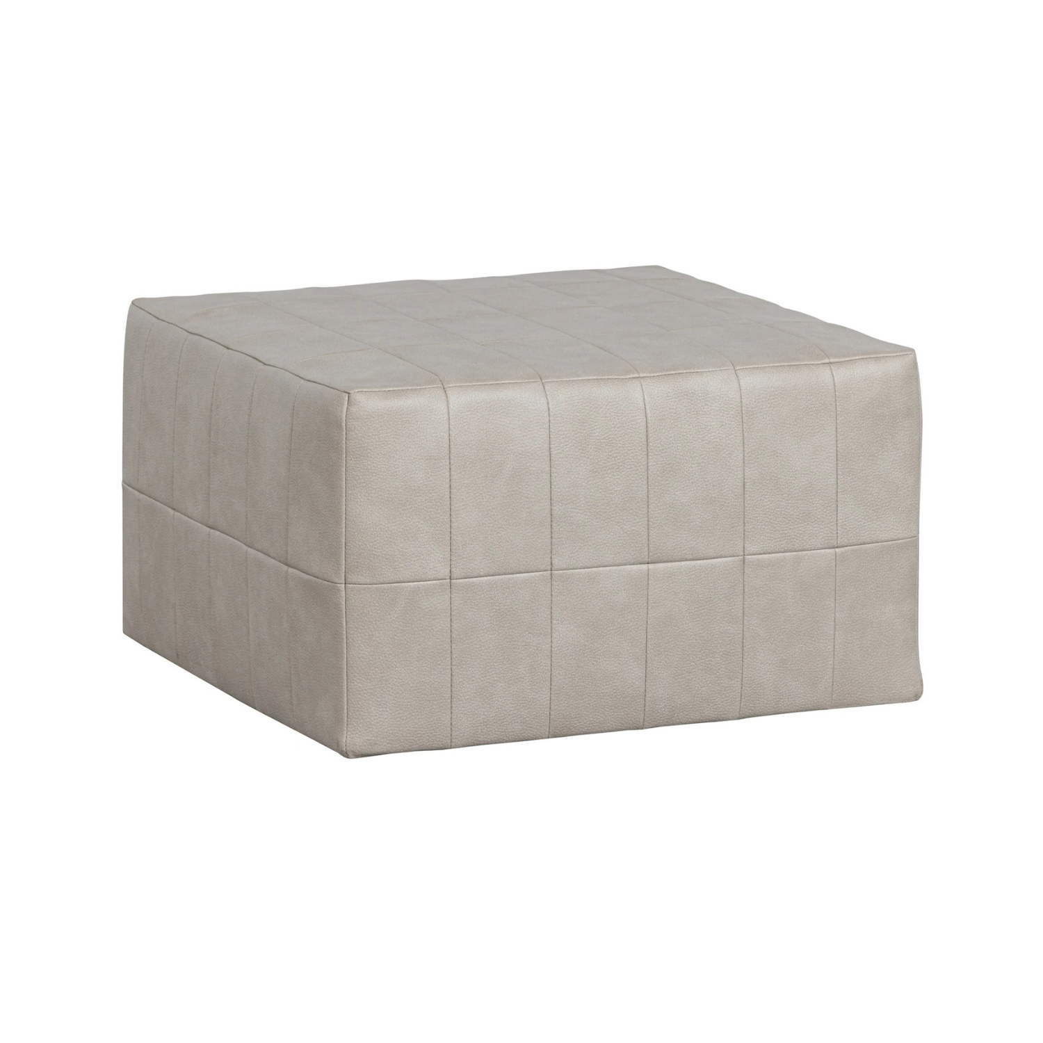 Pouf Patchwork Gray -co -Leder