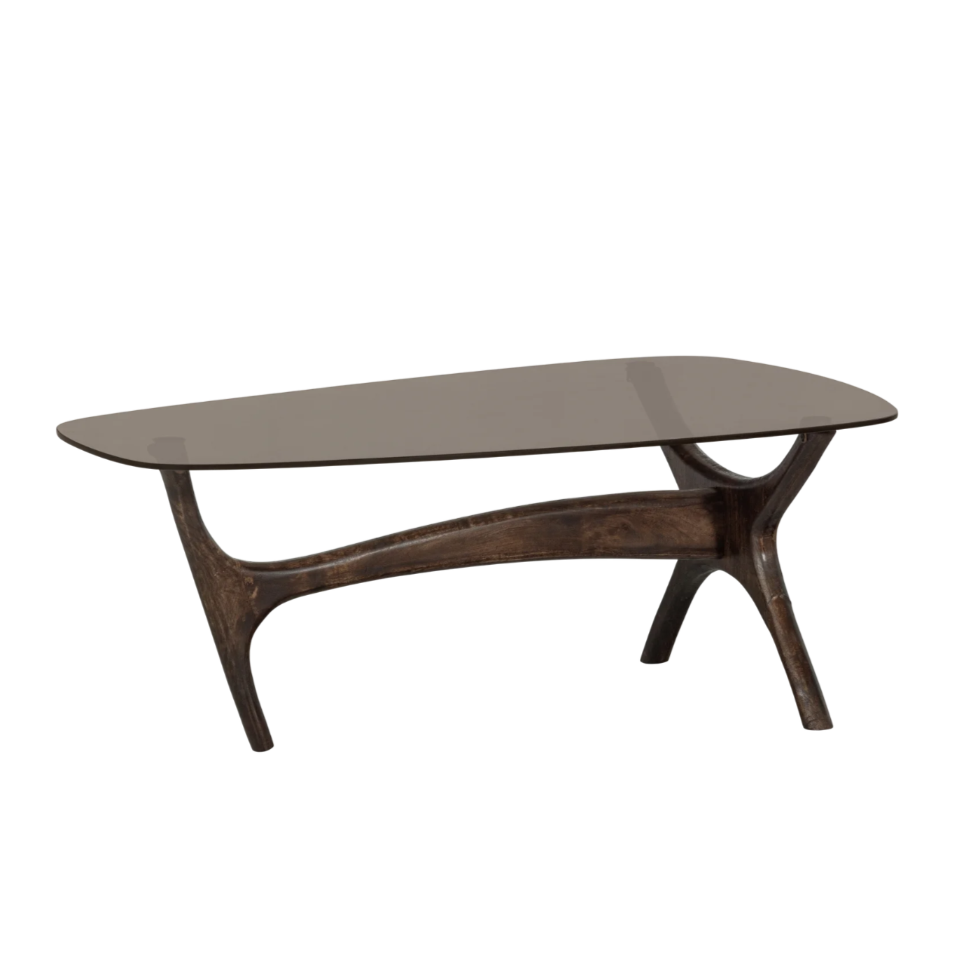 Flash coffee table Dewno mango and glass
