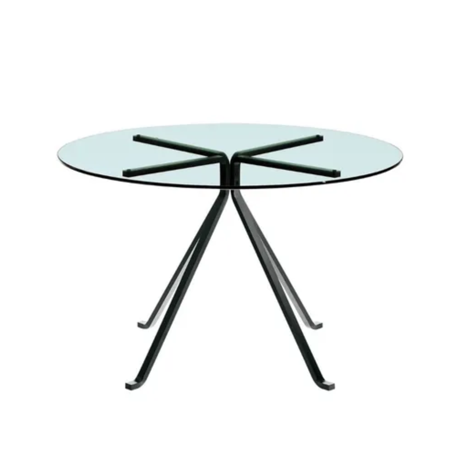 Cudino glass table with a black base