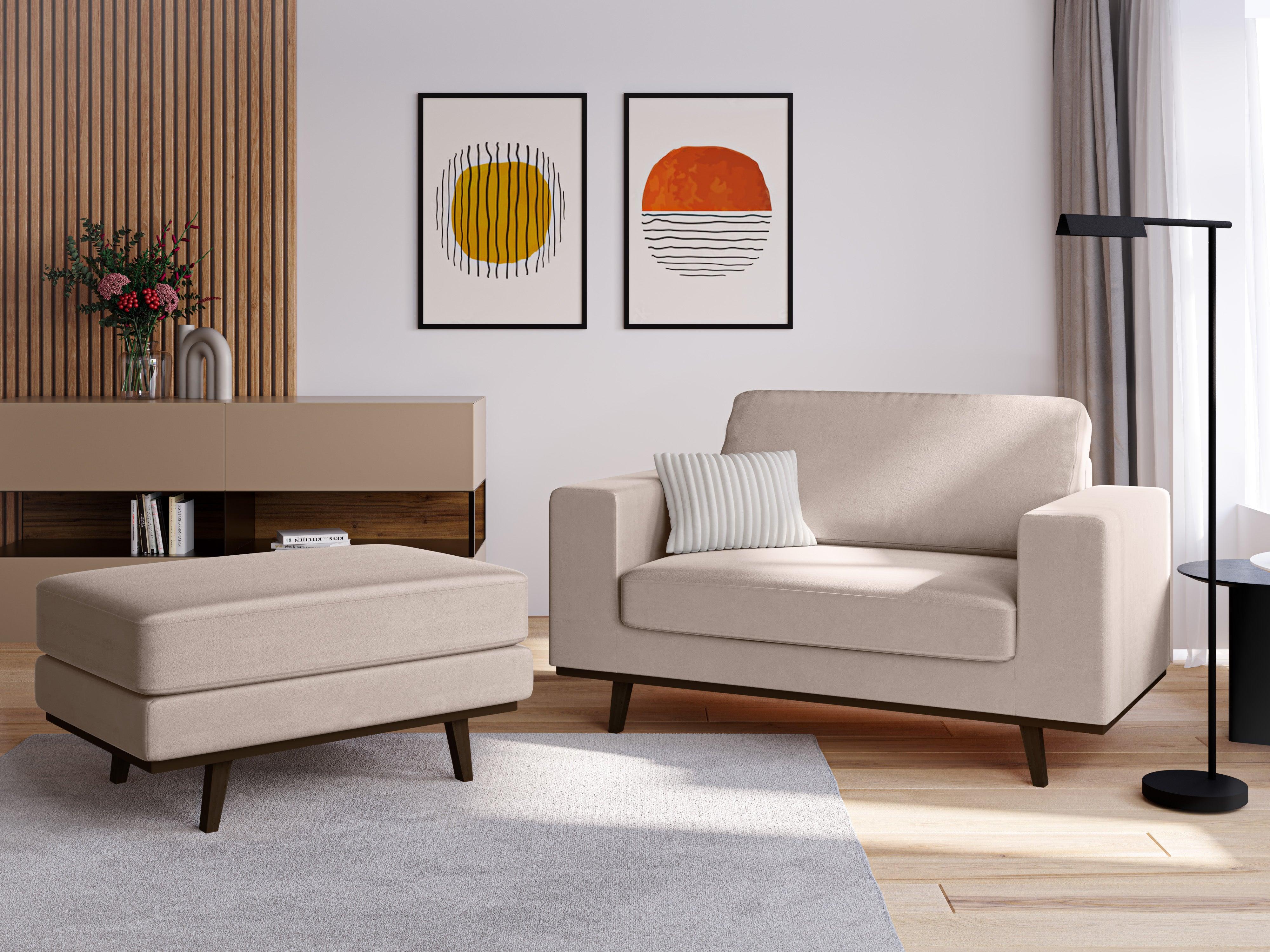Puf aksamitny HEBE beżowy Mazzini Sofas Eye on Design