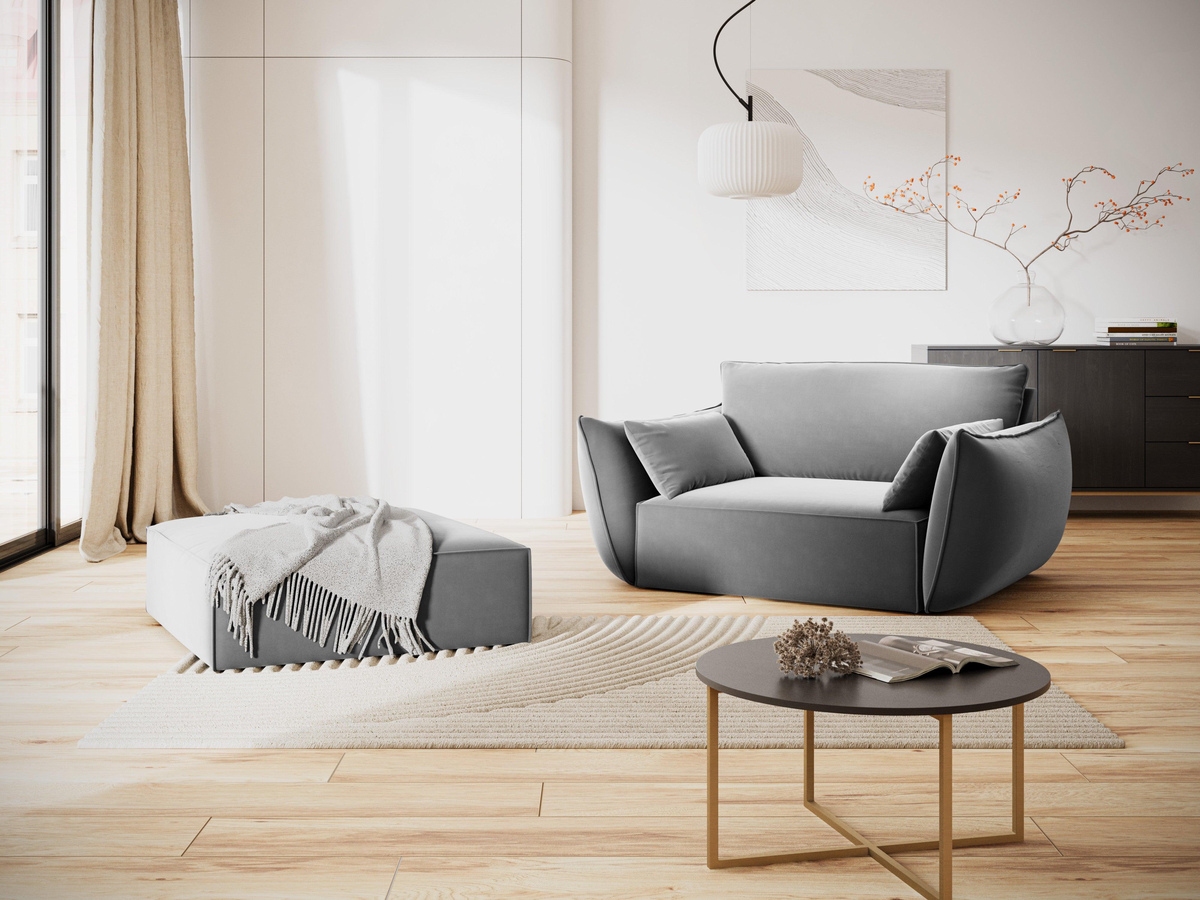 Puf aksamitny VANDA szary Mazzini Sofas Eye on Design