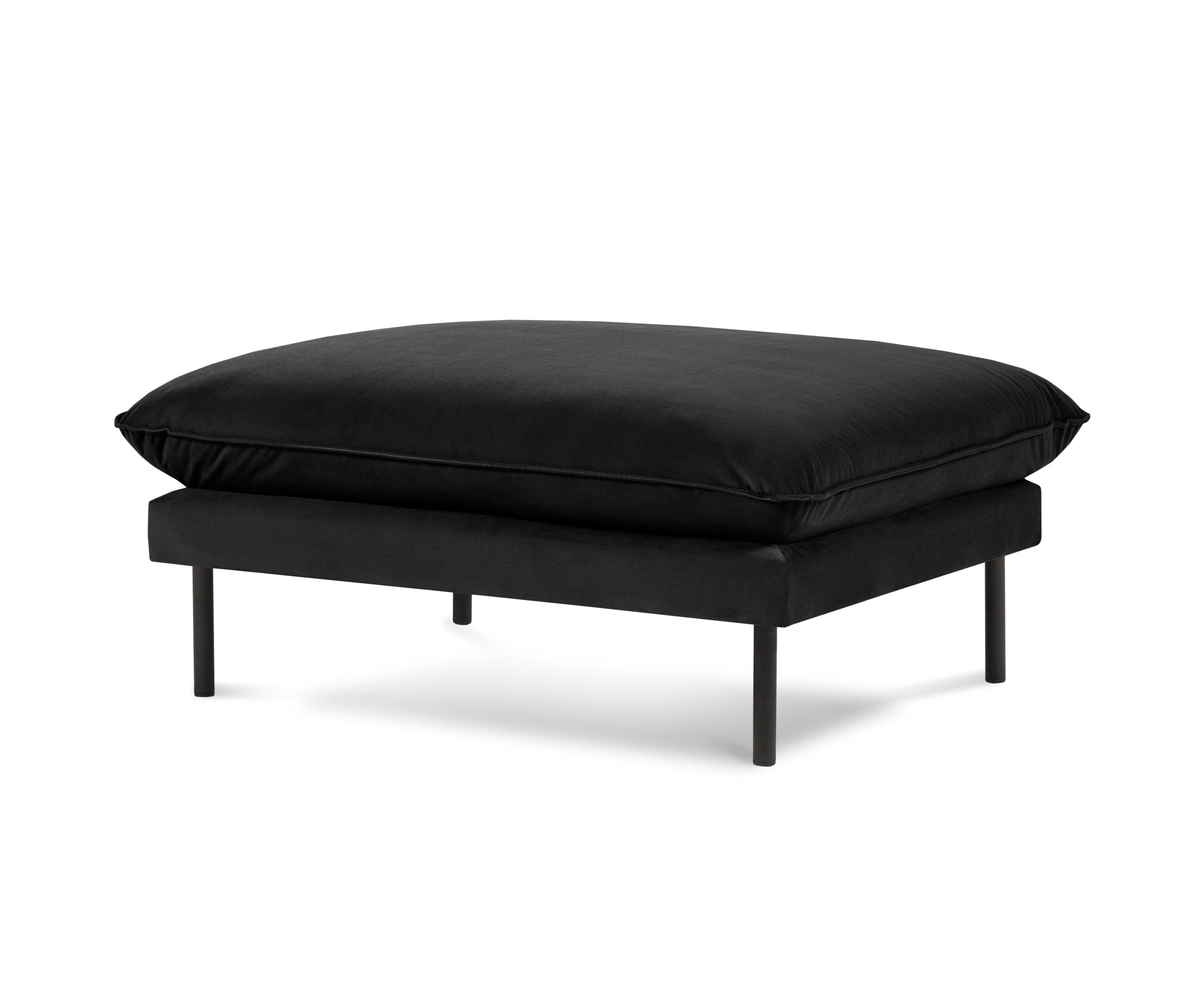 Puf aksamitny VIENNA czarny z czarną podstawą Cosmopolitan Design Eye on Design