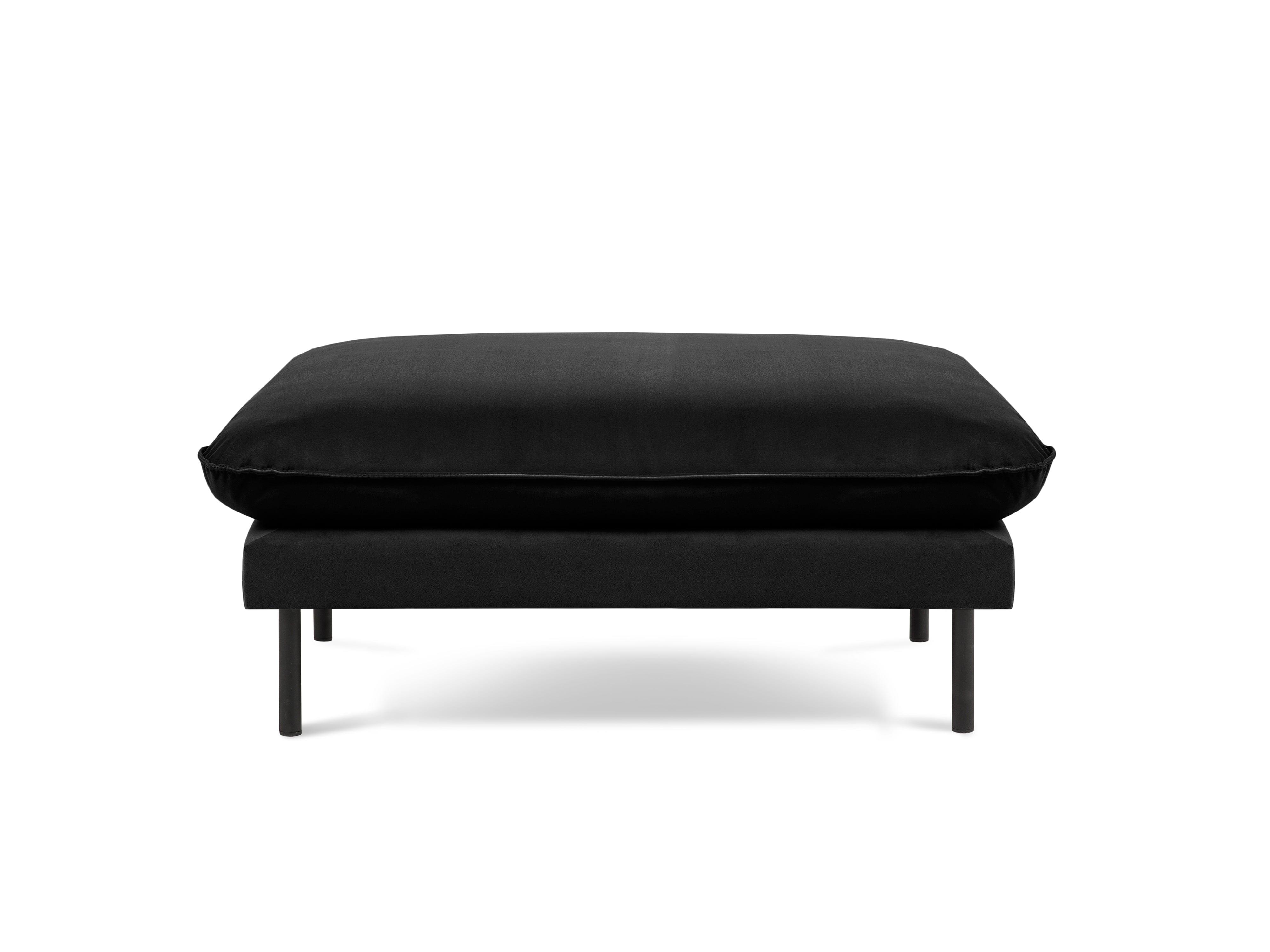 Puf aksamitny VIENNA czarny z czarną podstawą Cosmopolitan Design Eye on Design