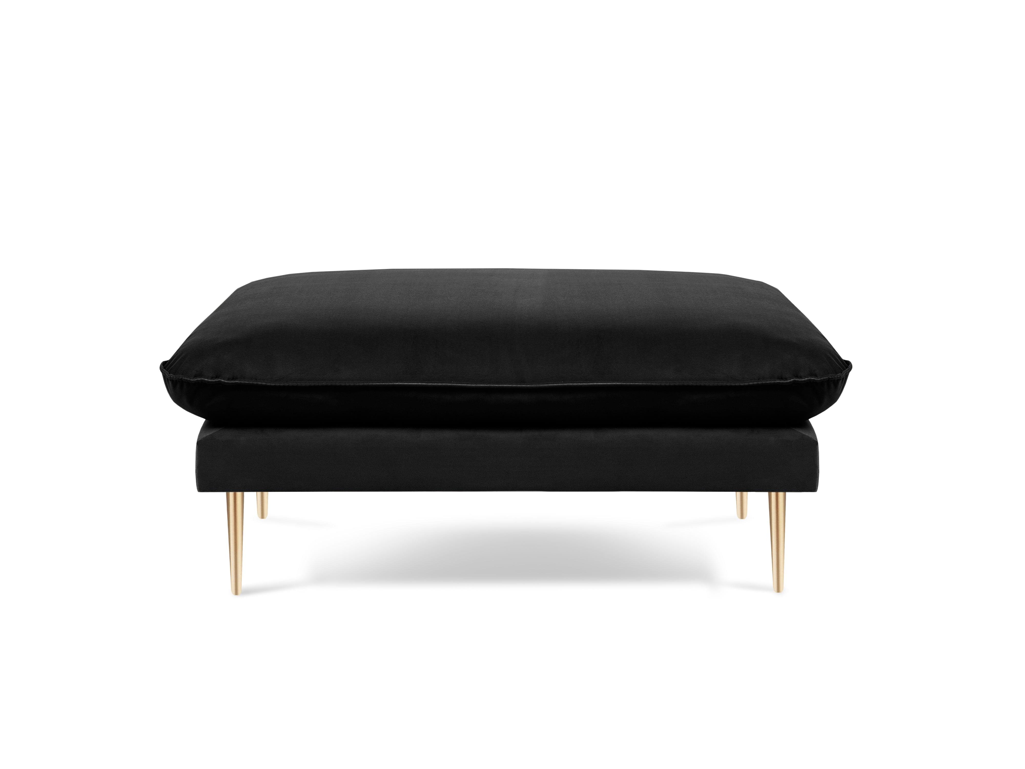 Puf aksamitny VIENNA czarny ze złotą podstawą Cosmopolitan Design Eye on Design