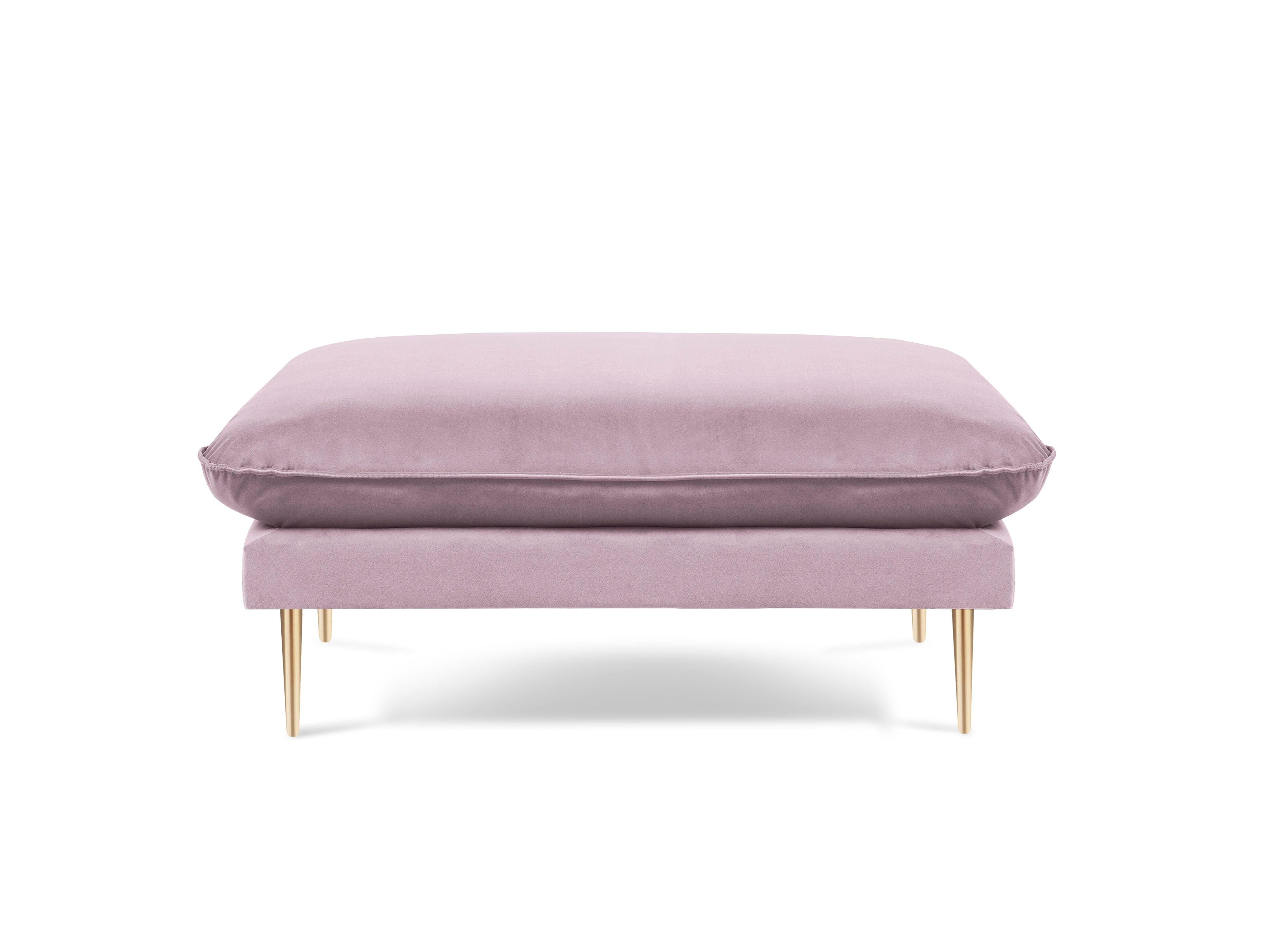 Puf aksamitny VIENNA pudrowy róż ze złotą podstawą Cosmopolitan Design Eye on Design