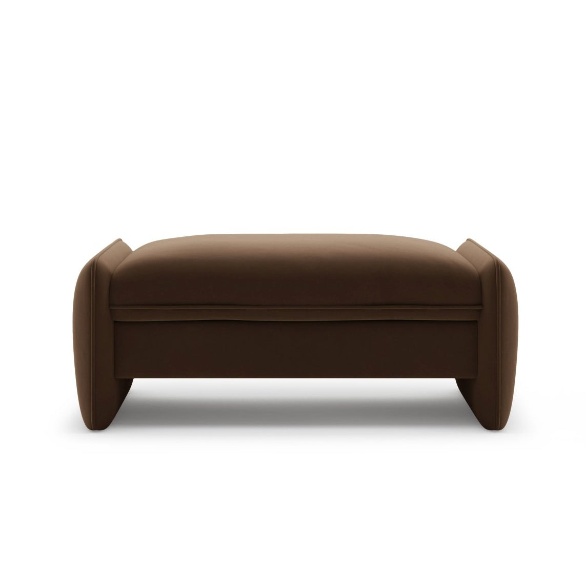 Rectangular Velvet Pouf GEORGIA Chocolate