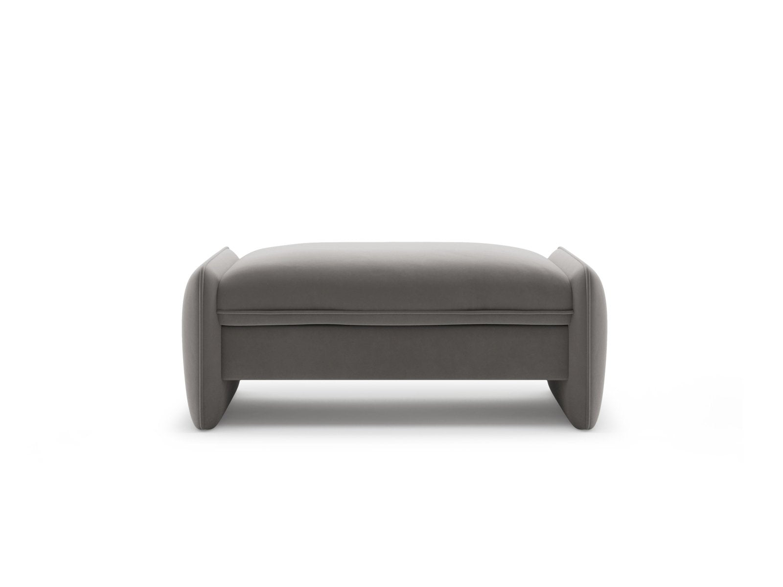 Rectangular Velvet Pouf GEORGIA Dark Gray