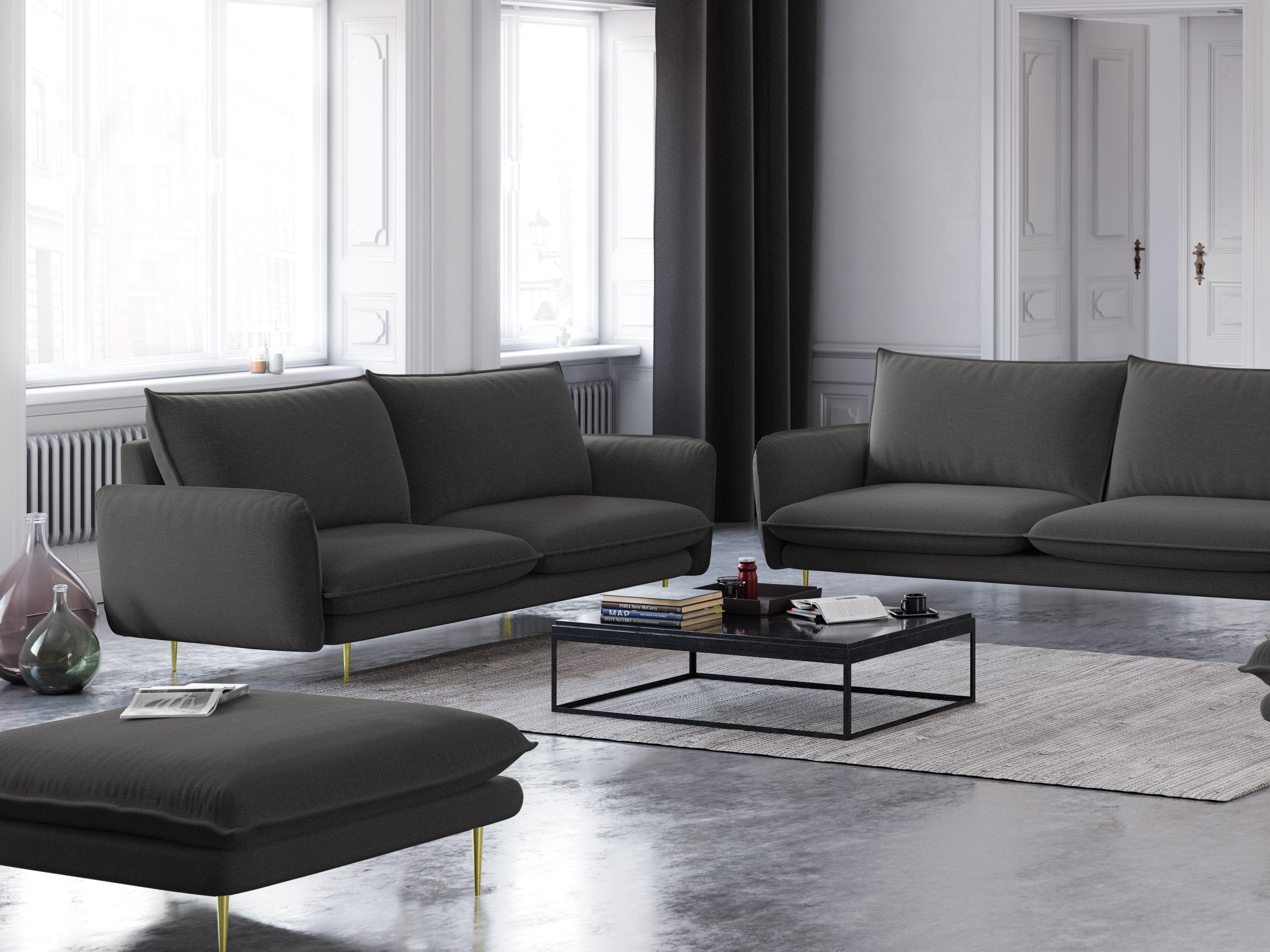 Puf VIENNA ciemnoszary ze złotą podstawą Cosmopolitan Design Eye on Design
