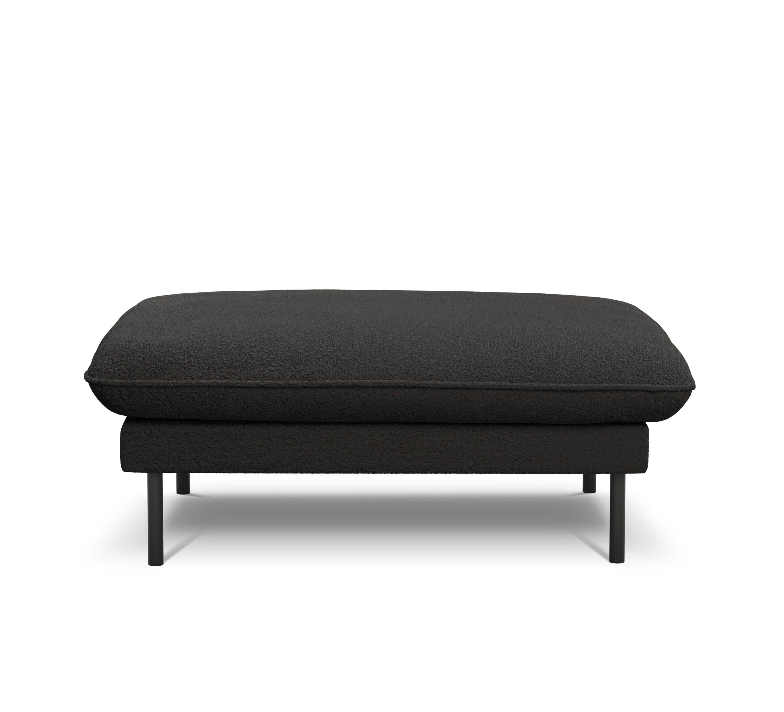 Puf w tkaninie boucle VIENNA czarny z czarną podstawą Cosmopolitan Design Eye on Design