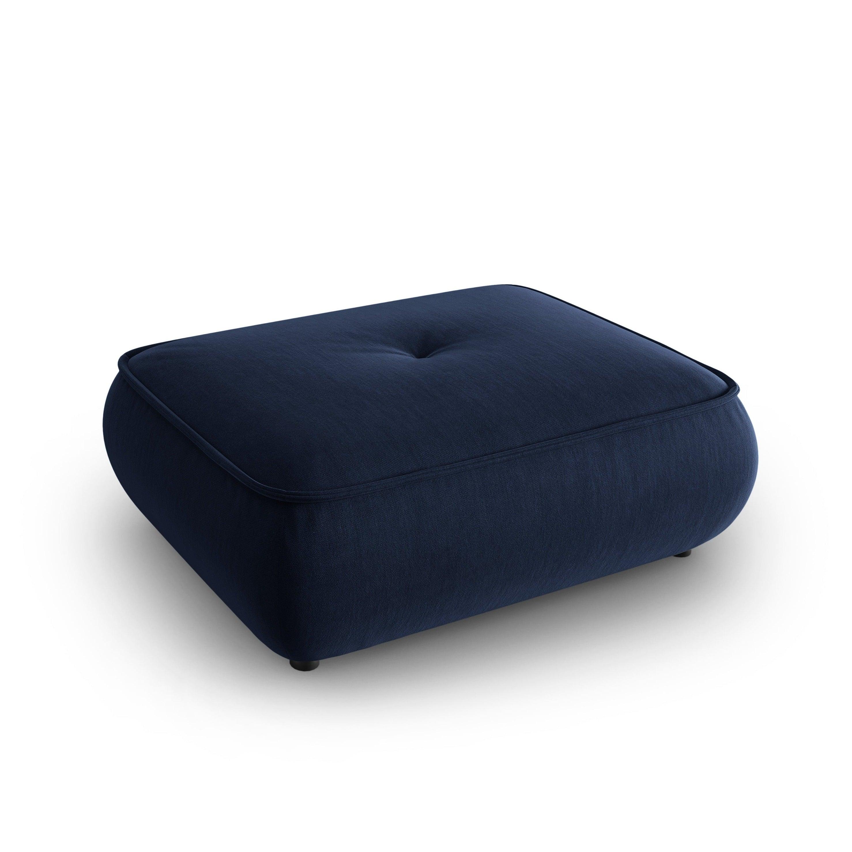 Puf w tkaninie szenilowej LILY ciemnoniebieski Maison Heritage Eye on Design