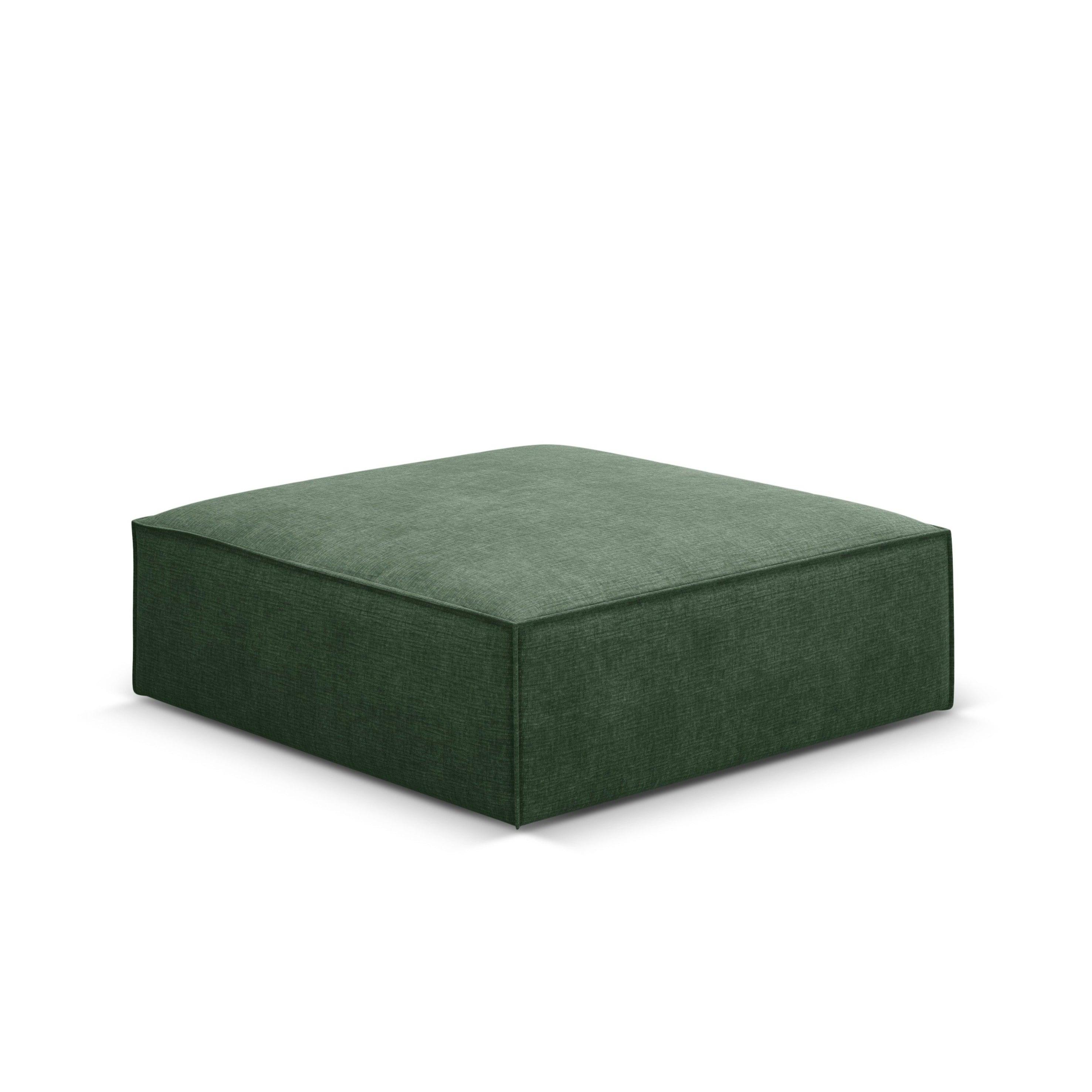 Puf w tkaninie szenilowej VANDA butelkowa zieleń Mazzini Sofas Eye on Design