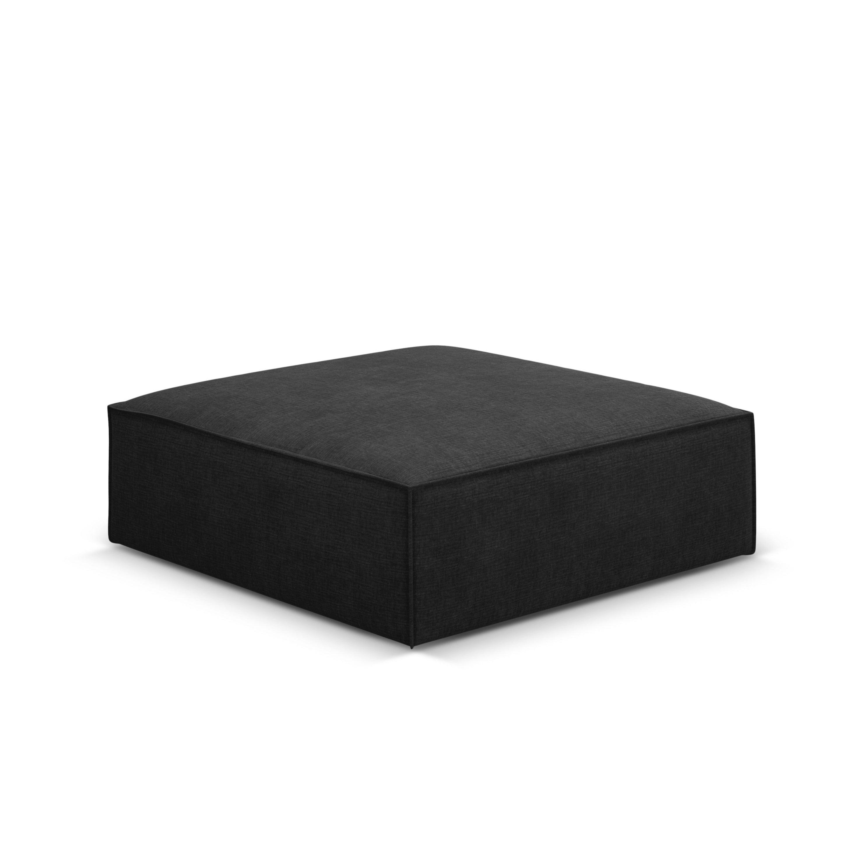 Puf w tkaninie szenilowej VANDA czarny Mazzini Sofas Eye on Design