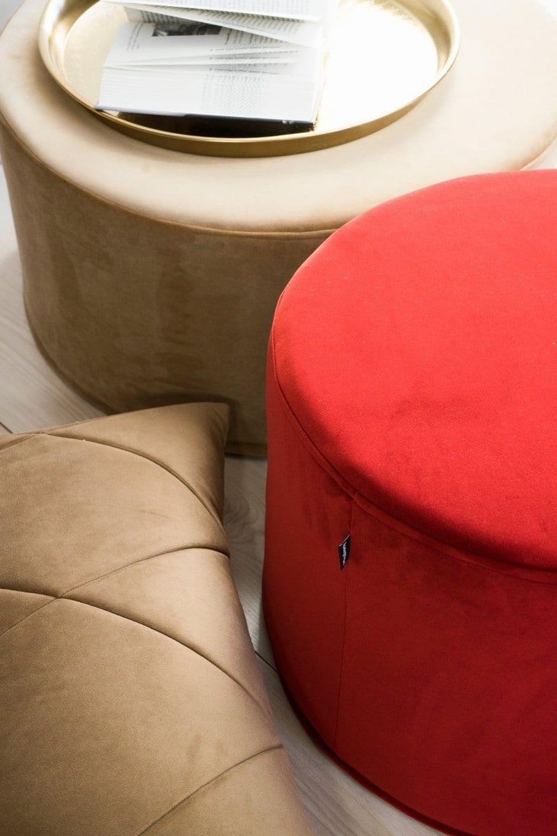 Puf welurowy czerwony Poduszkowcy Eye on Design