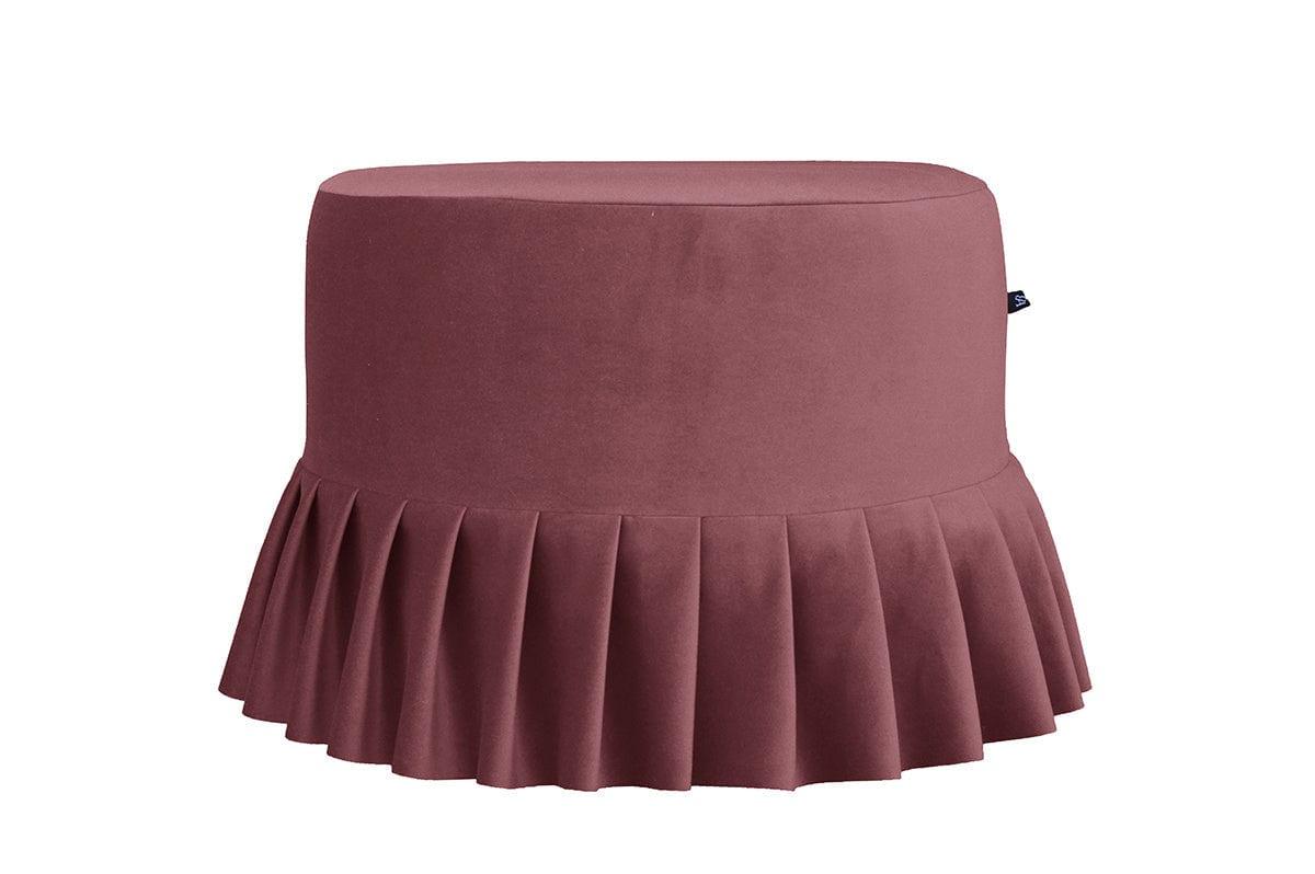 Puf z falbaną LOLITA ciemny róż Happy Barok Eye on Design