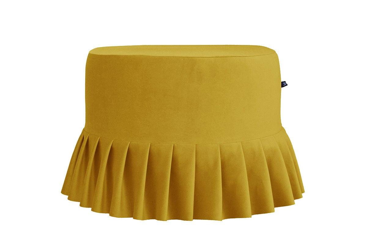 Puf z falbaną LOLITA musztardowy Happy Barok Eye on Design