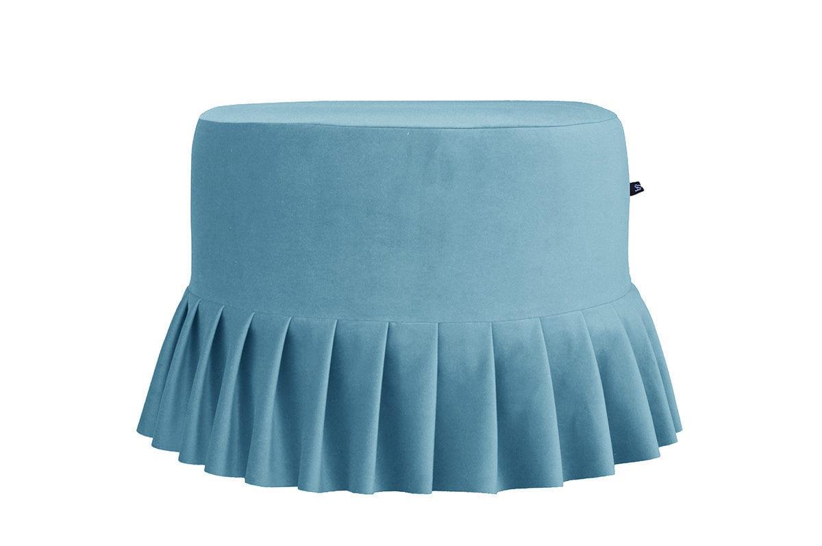 Puf z falbaną LOLITA niebieski Happy Barok Eye on Design