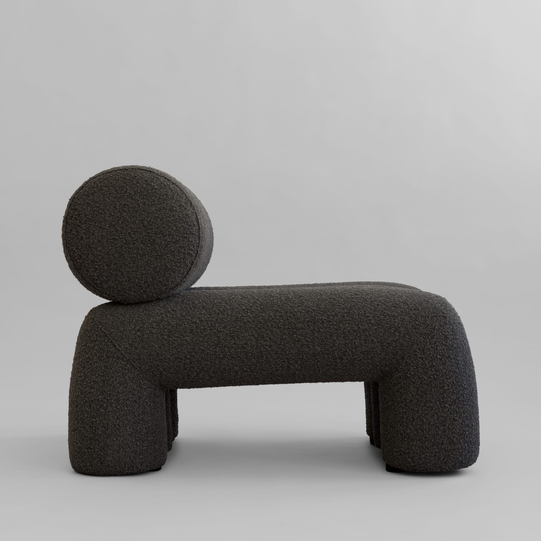 FOKU Sessel graubraun Bouclé
