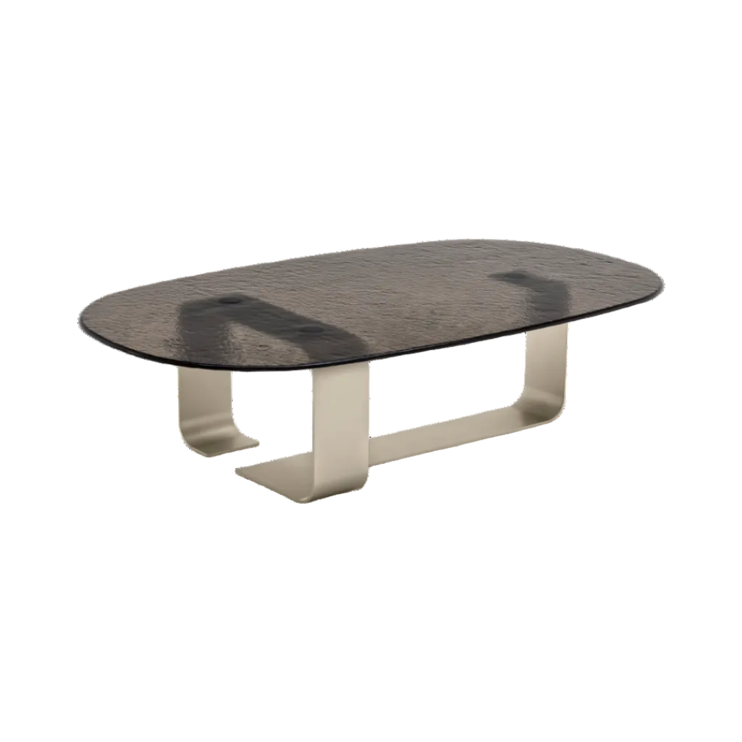 RIBBON Coffee Table Brown Glass
