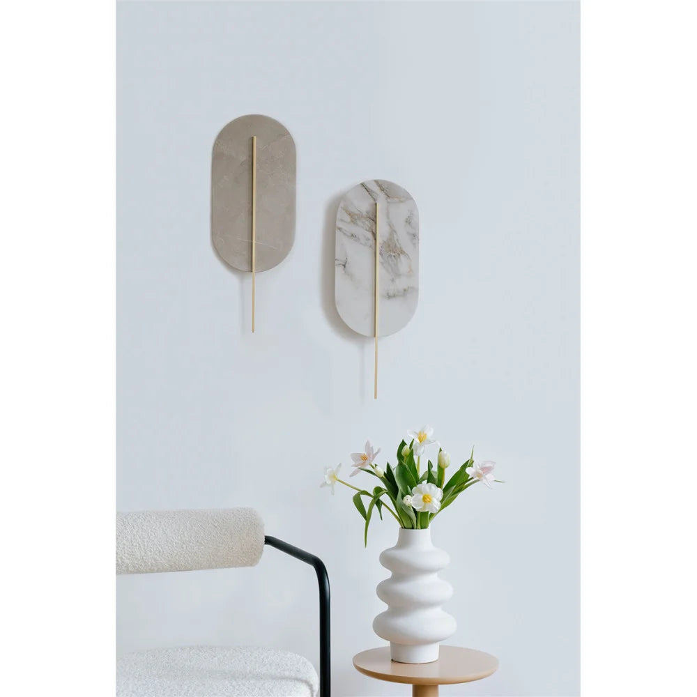 ROKKE STONE beige gesinterte Quarz-Wandleuchte