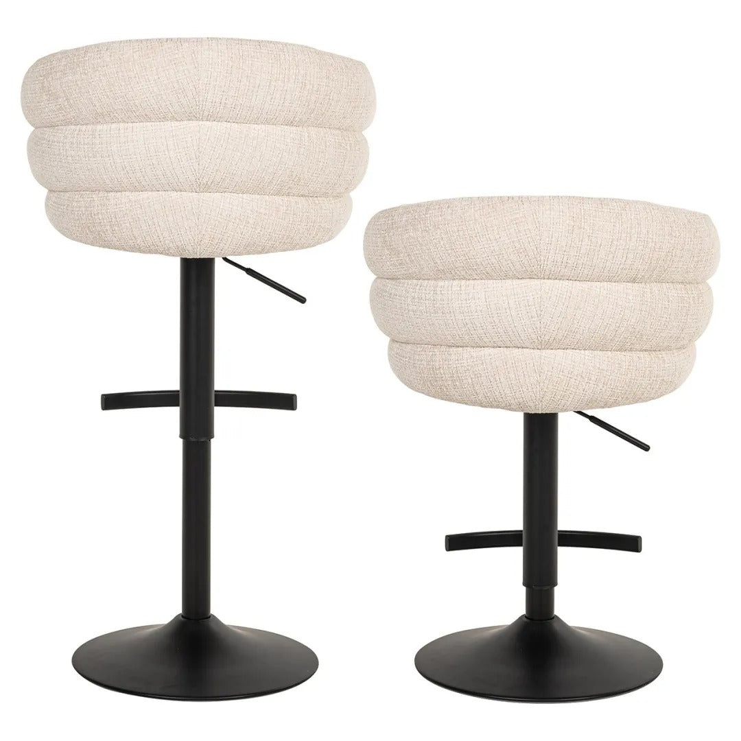 Barhocker NIKKI beige mit schwarzem Fuß