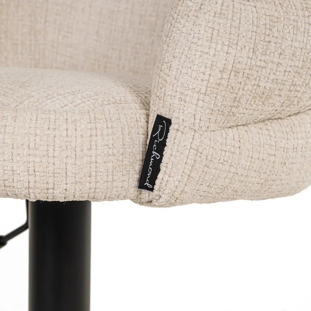 Barhocker NIKKI beige mit schwarzem Fuß