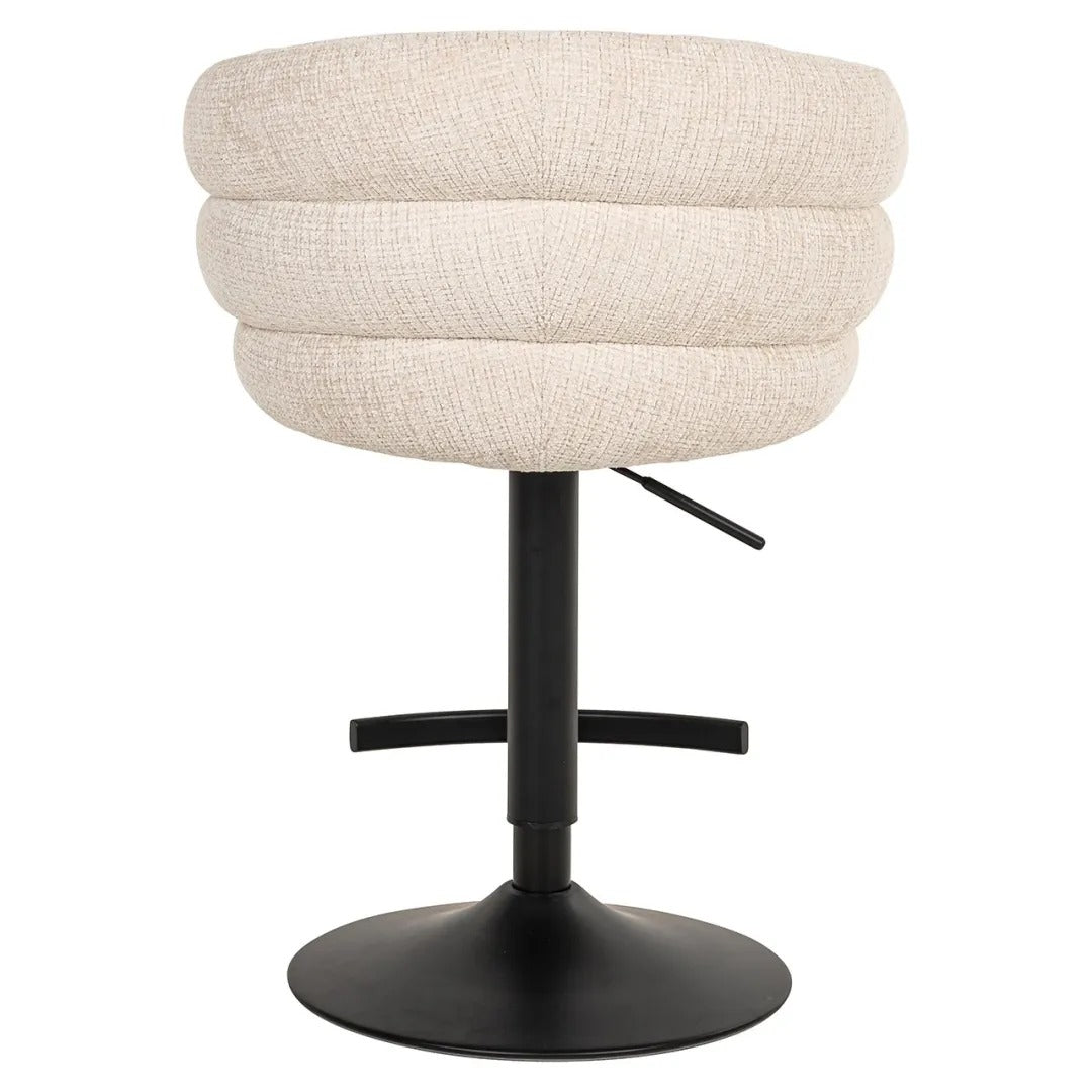 Barhocker NIKKI beige mit schwarzem Fuß