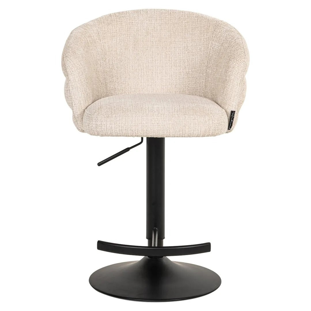 Barhocker NIKKI beige mit schwarzem Fuß