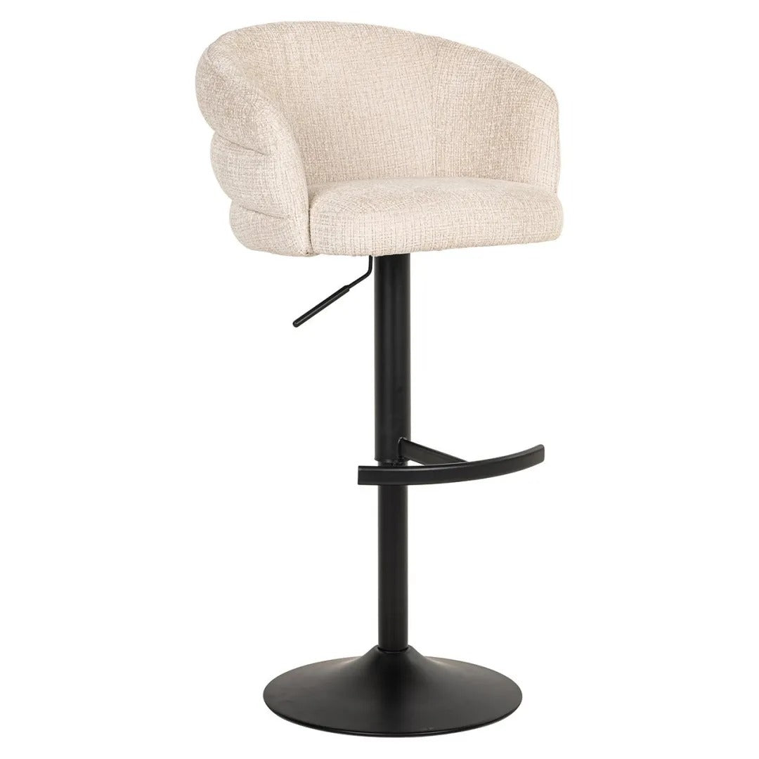 Barhocker NIKKI beige mit schwarzem Fuß