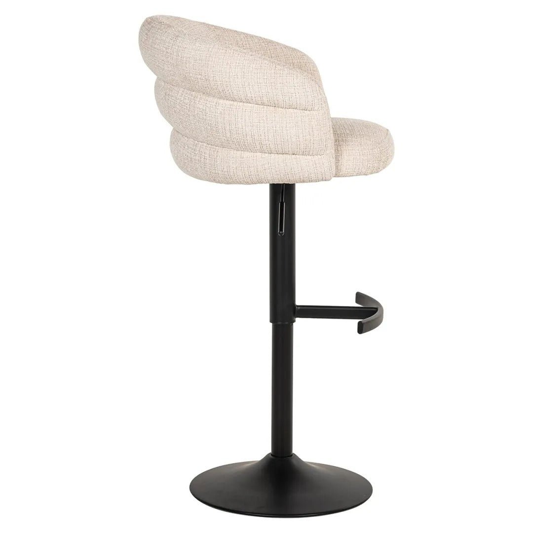 Barhocker NIKKI beige mit schwarzem Fuß