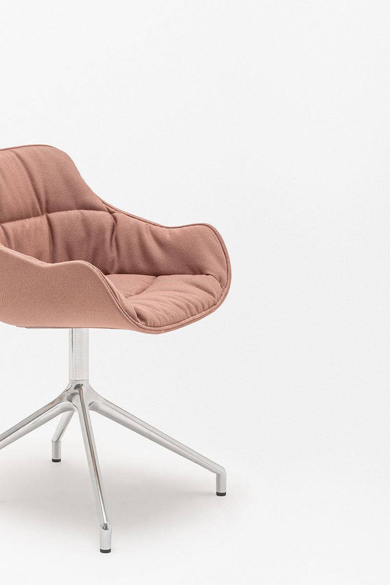 Drehstuhl Baltic Soft Duo poliertes Aluminium