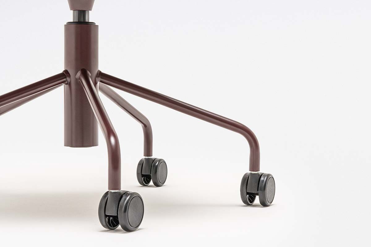 Krzesło biurowe z zagłówkiem NEW SCHOOL bordowa podstawa z regulowaną wysokością – .mdd