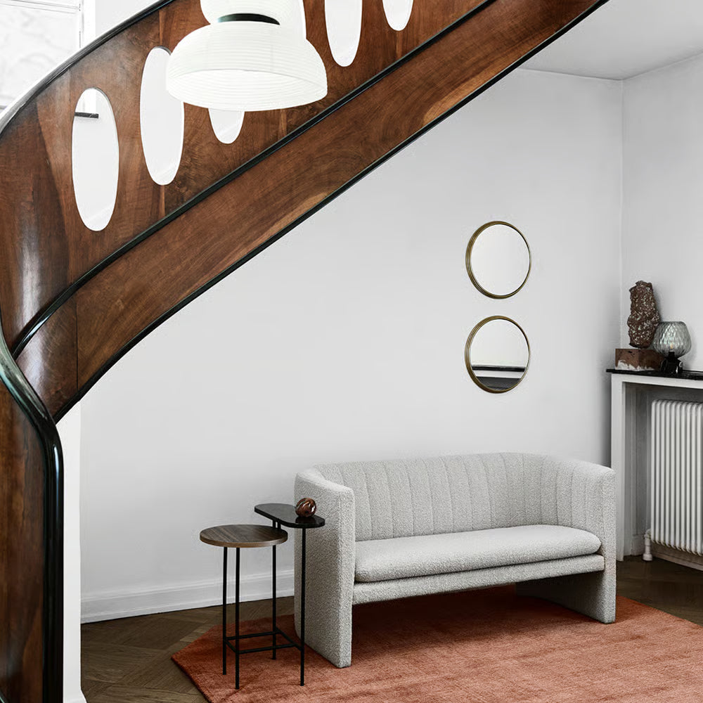 Rundes Wandspiegel SILLON mit Messingrahmen