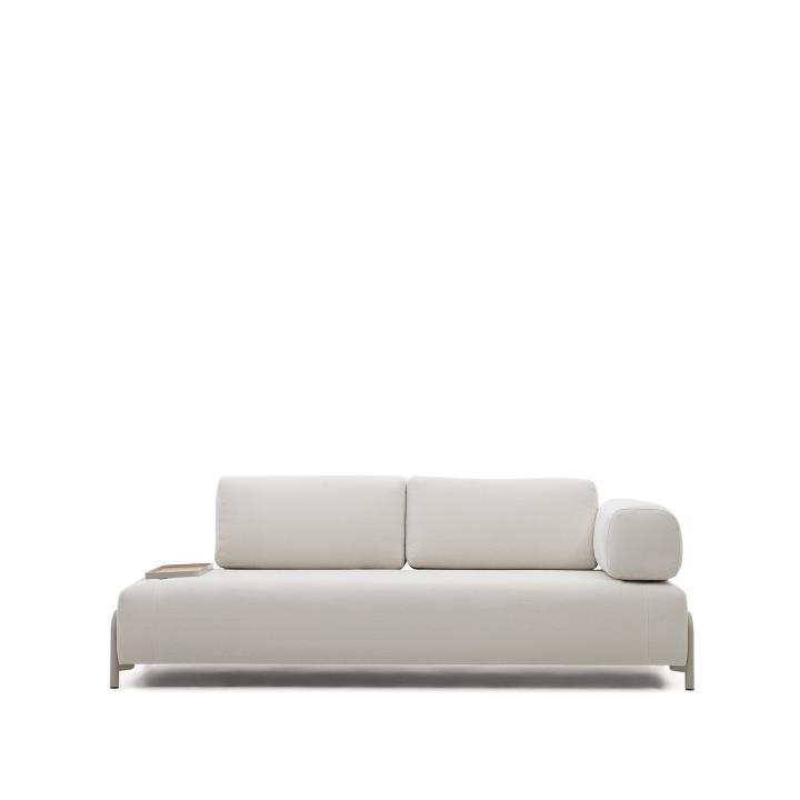 Sofa 3-osobowa COMPO beżowy szenil La Forma Jeden + mała taca Eye on Design
