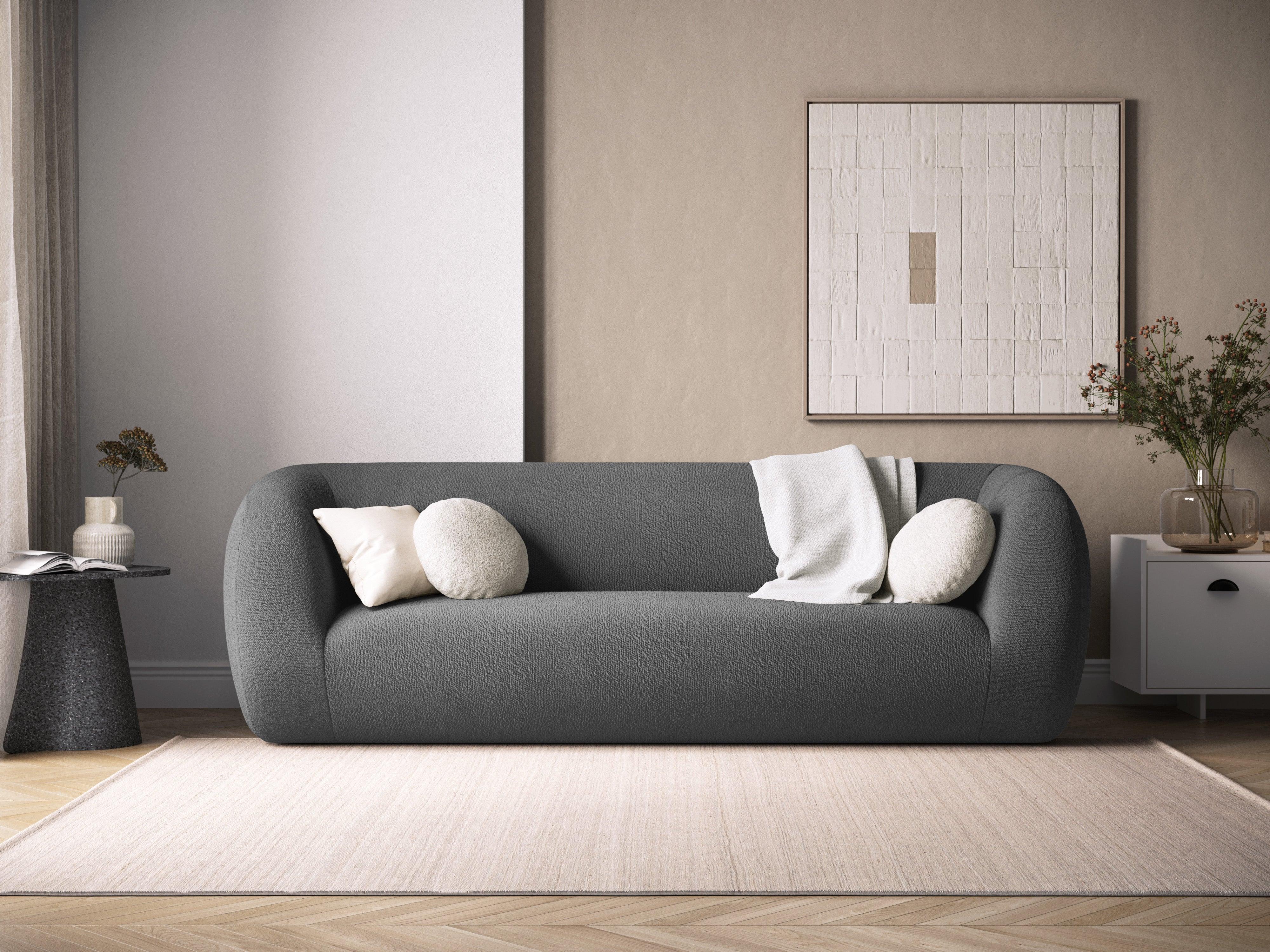 Sofa 3-osobowa ESSEN ciemnoszary boucle Cosmopolitan Design Eye on Design