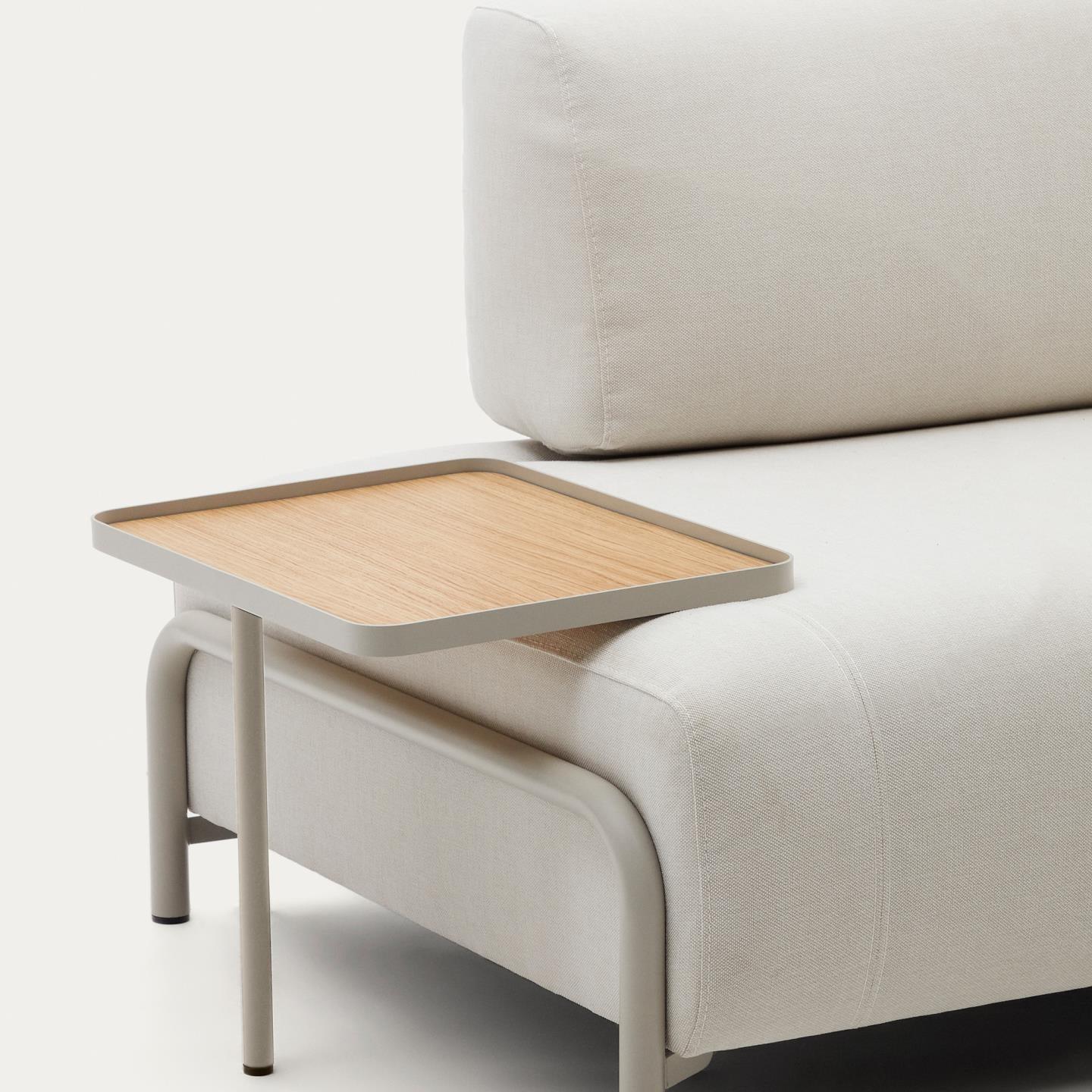 Sofa 3-osobowa z dużą tacą COMPO beżowy szenil La Forma Eye on Design