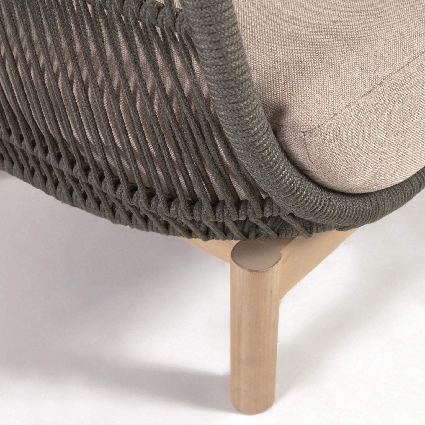 Sofa 3-osobowa zewnętrzna CATALINA zielony z wykończeniem z litego drewna La Forma Eye on Design