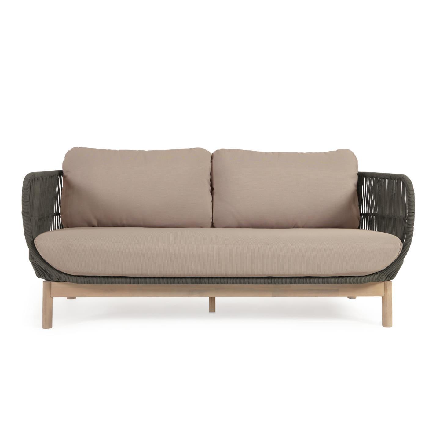 Sofa 3-osobowa zewnętrzna CATALINA zielony z wykończeniem z litego drewna La Forma Eye on Design