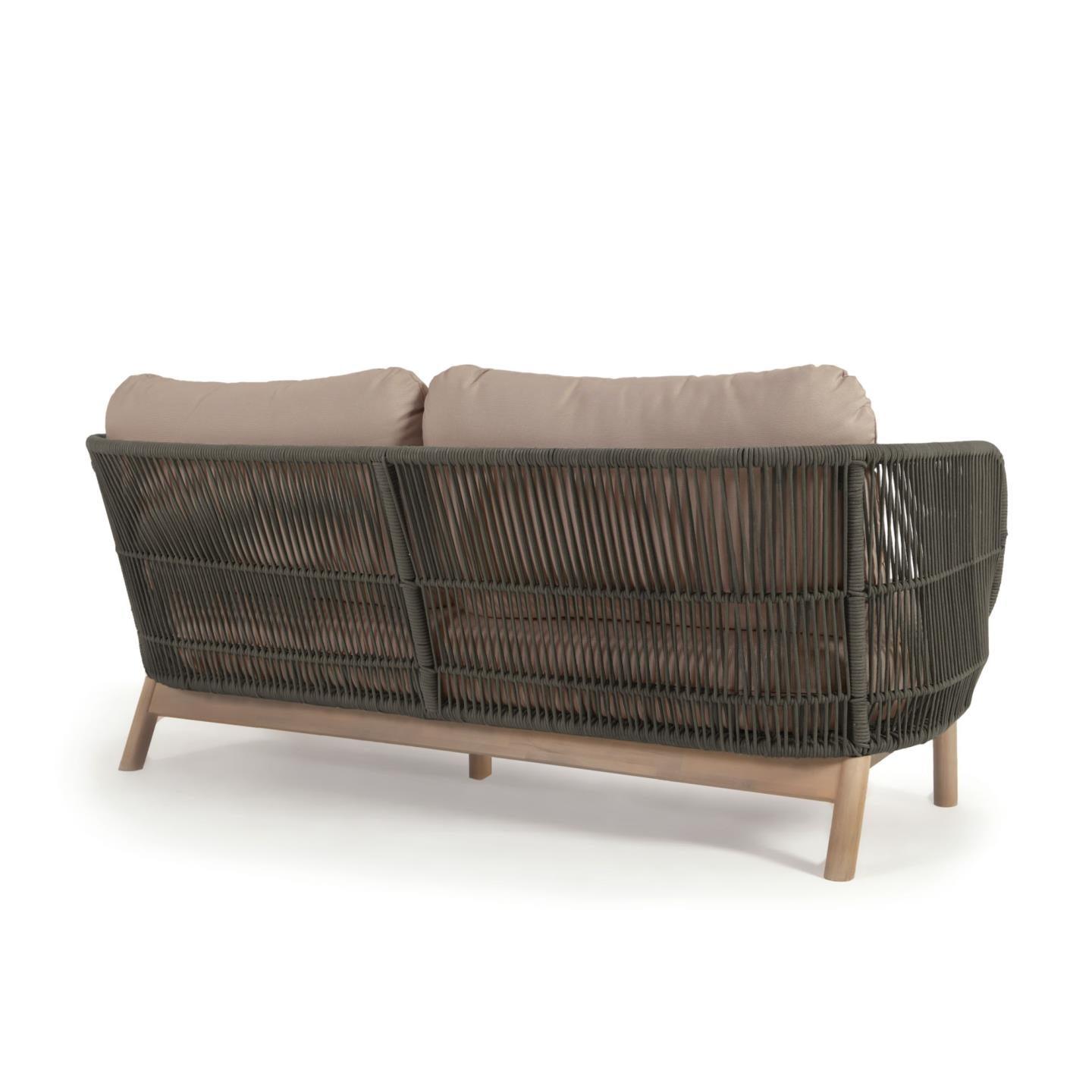 Sofa 3-osobowa zewnętrzna CATALINA zielony z wykończeniem z litego drewna La Forma Eye on Design