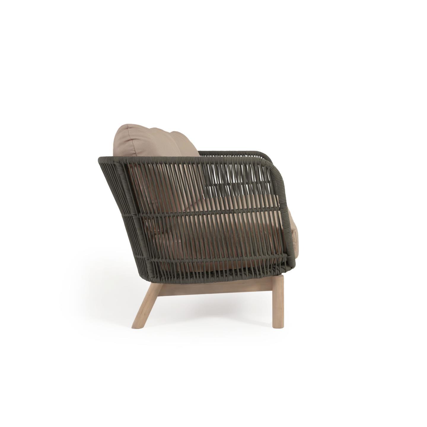 Sofa 3-osobowa zewnętrzna CATALINA zielony z wykończeniem z litego drewna La Forma Eye on Design