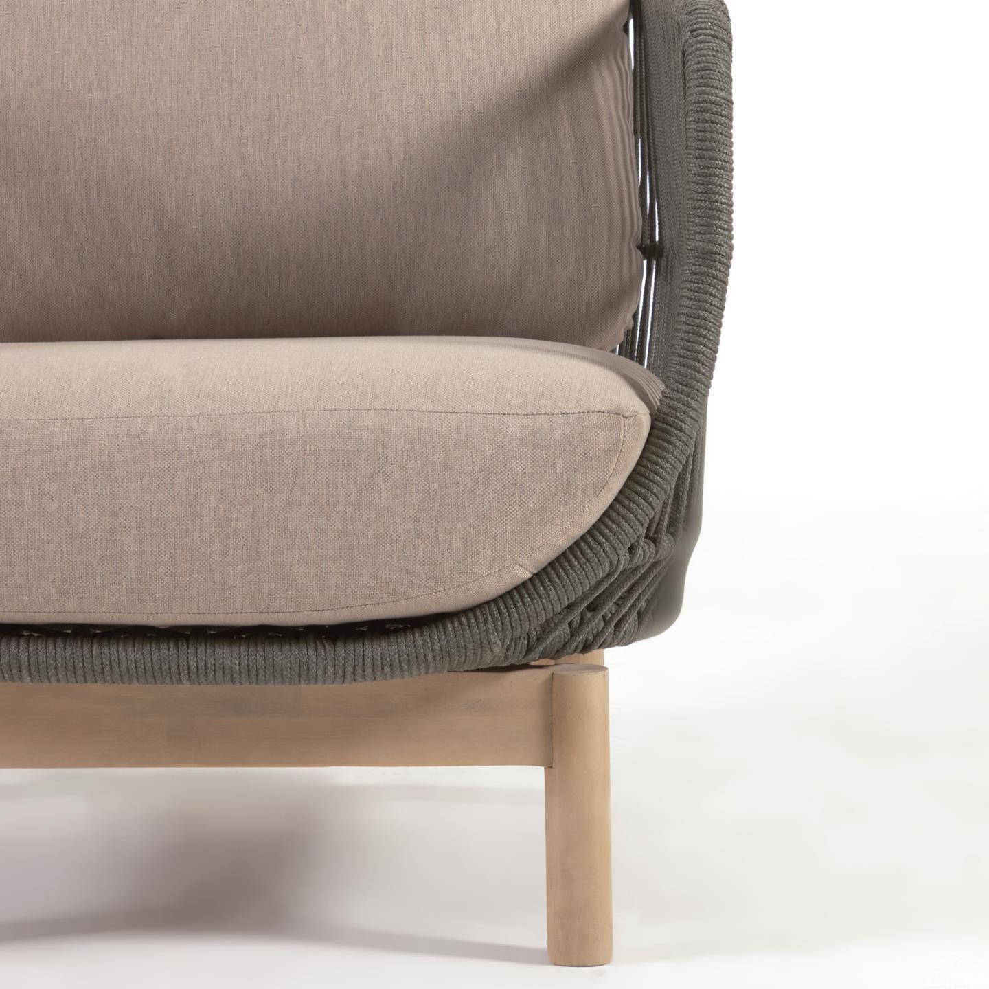 Sofa 3-osobowa zewnętrzna CATALINA zielony z wykończeniem z litego drewna La Forma Eye on Design