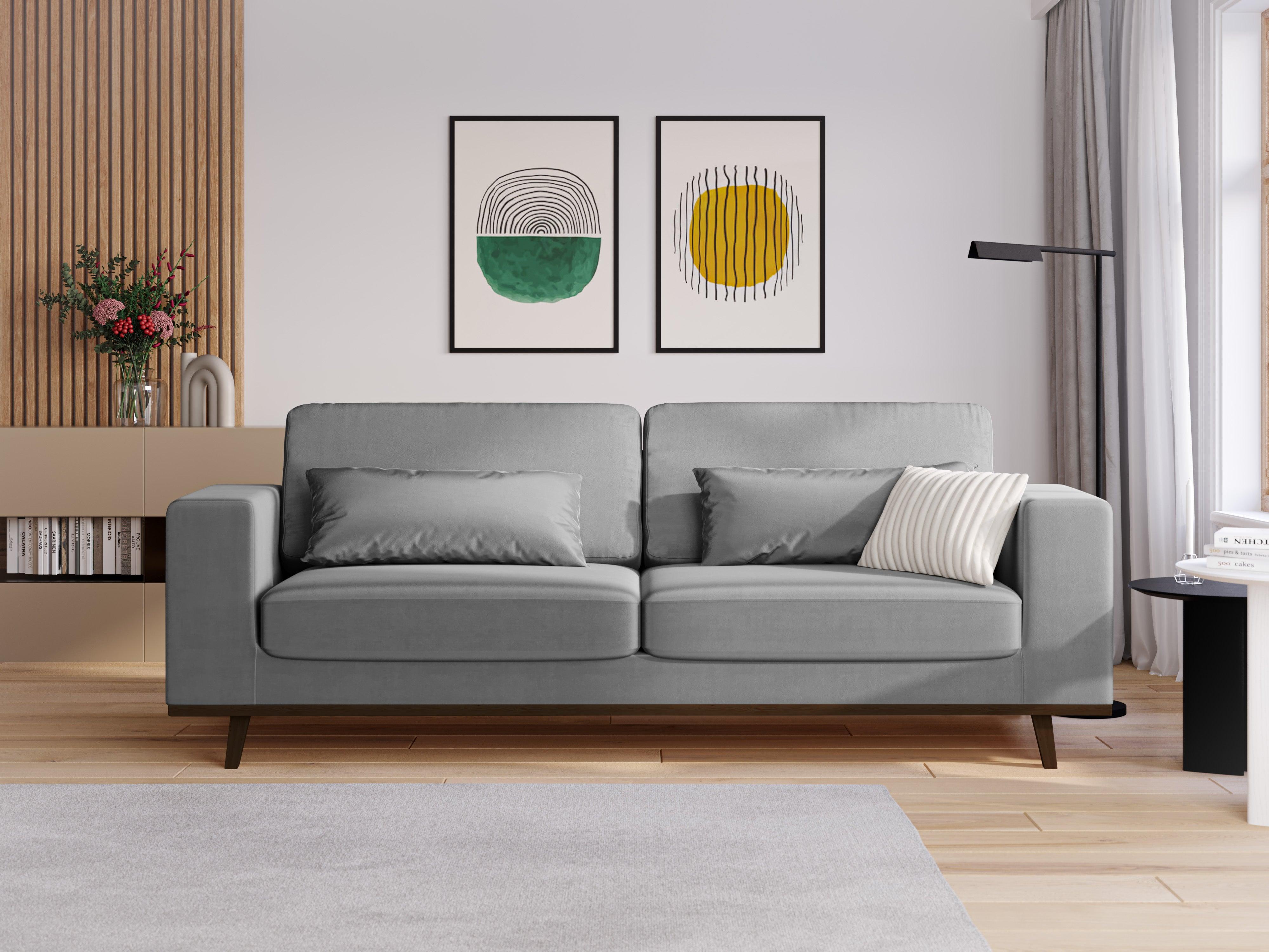 Sofa aksamitna 2-osobowa HEBE szary Mazzini Sofas Eye on Design