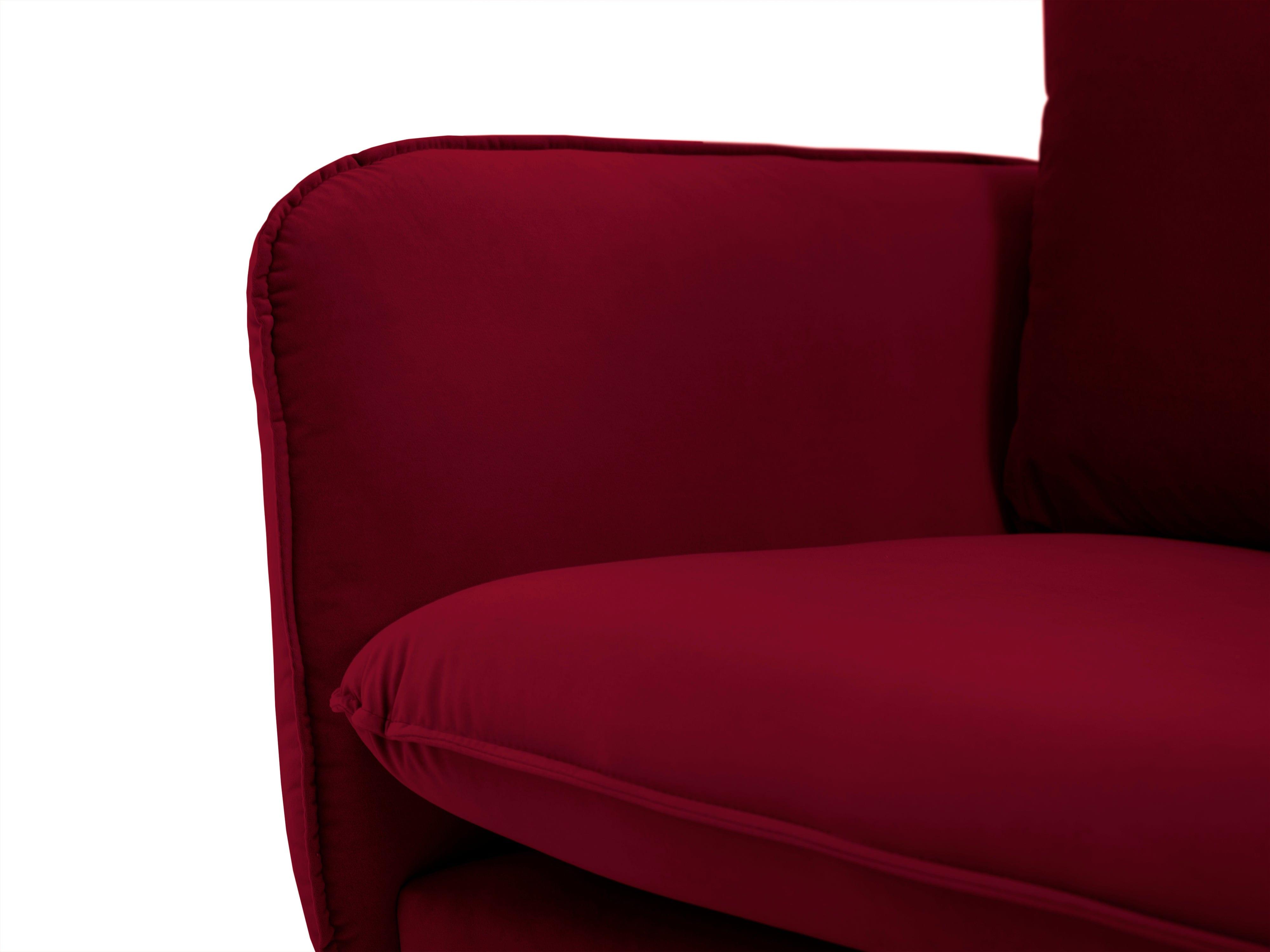 Sofa aksamitna 2-osobowa VIENNA bordowy z czarną podstawą Cosmopolitan Design Eye on Design