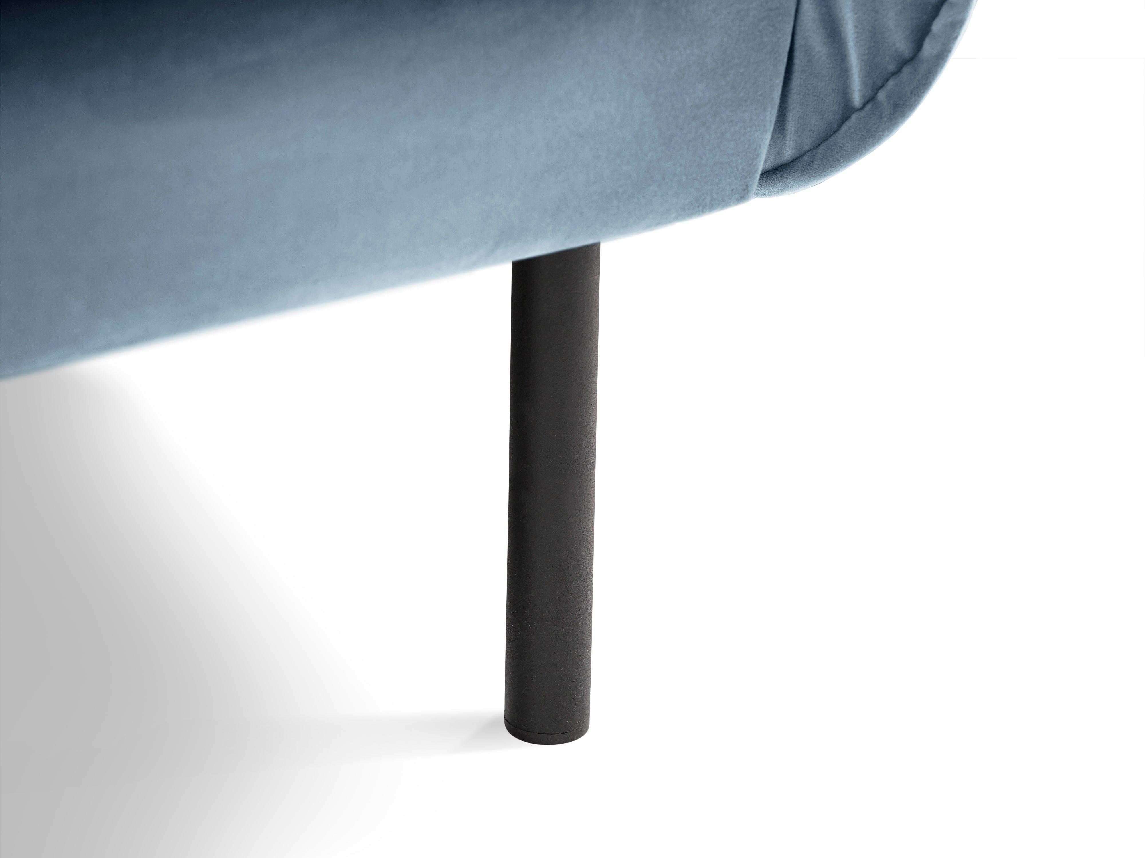 Sofa aksamitna 2-osobowa VIENNA jasnoniebieski z czarną podstawą Cosmopolitan Design Eye on Design