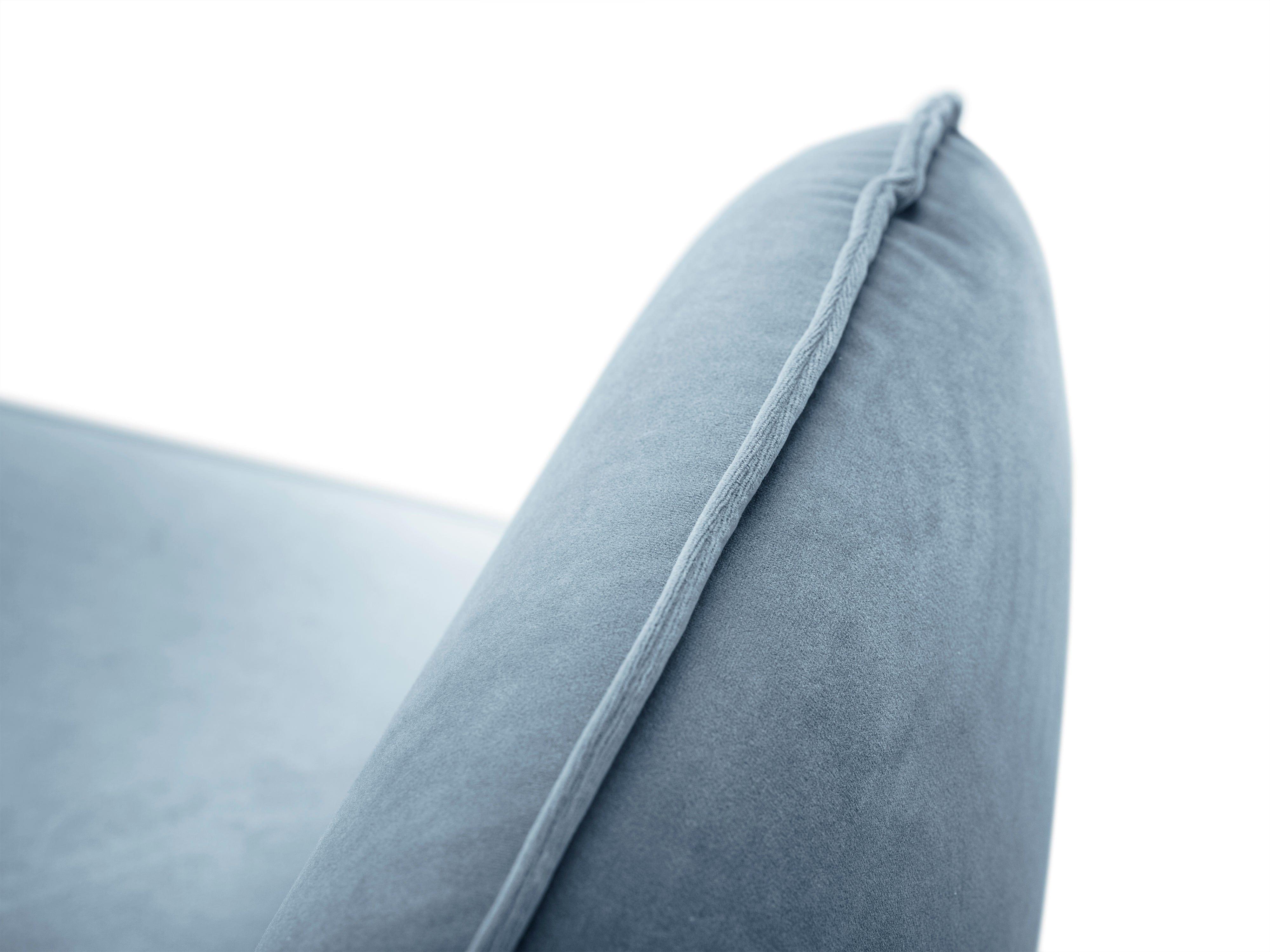 Sofa aksamitna 2-osobowa VIENNA jasnoniebieski z czarną podstawą Cosmopolitan Design Eye on Design