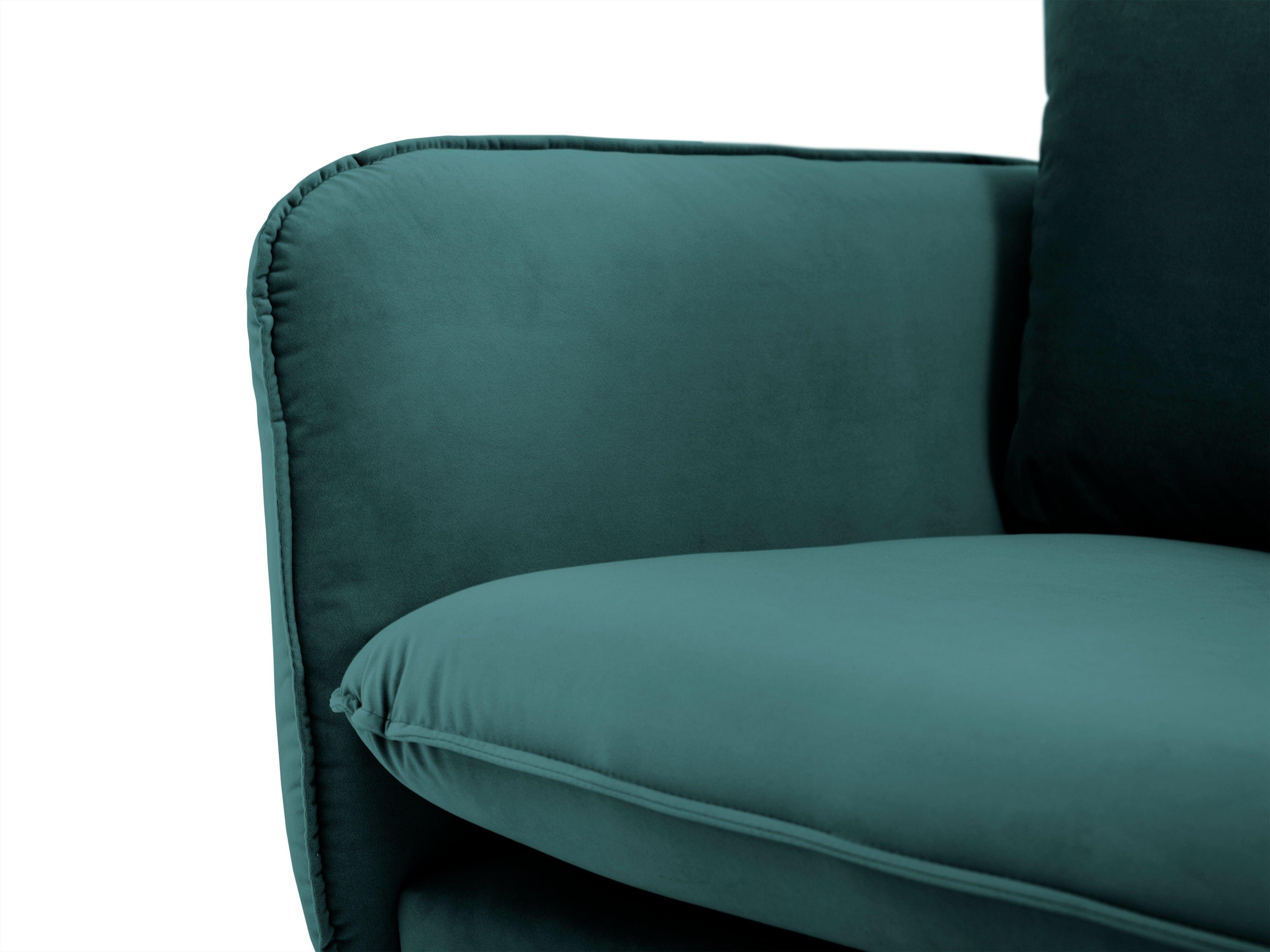 Sofa aksamitna 2-osobowa VIENNA morski z czarną podstawą Cosmopolitan Design Eye on Design
