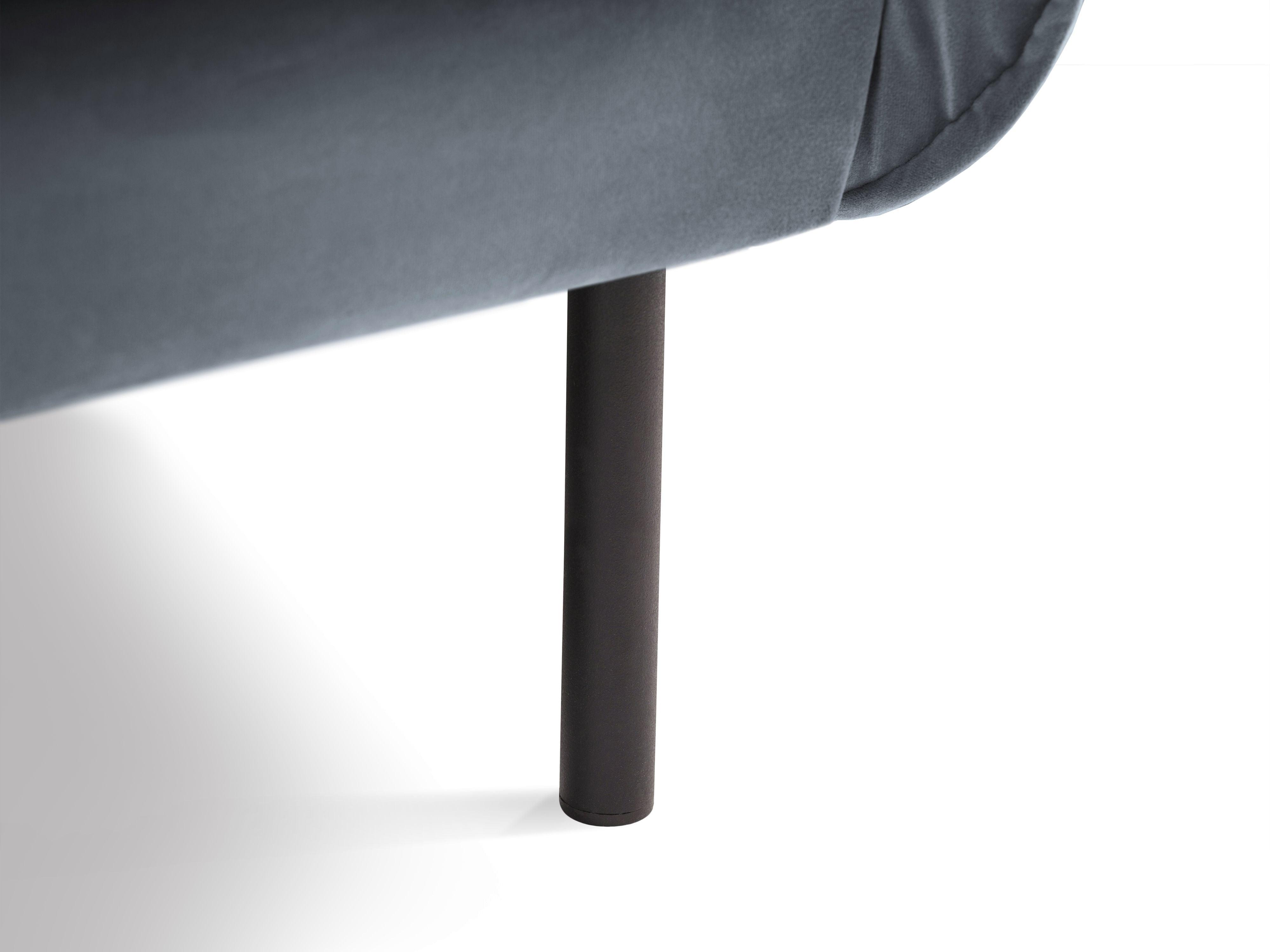 Sofa aksamitna 2-osobowa VIENNA szary z czarną podstawą Cosmopolitan Design Eye on Design